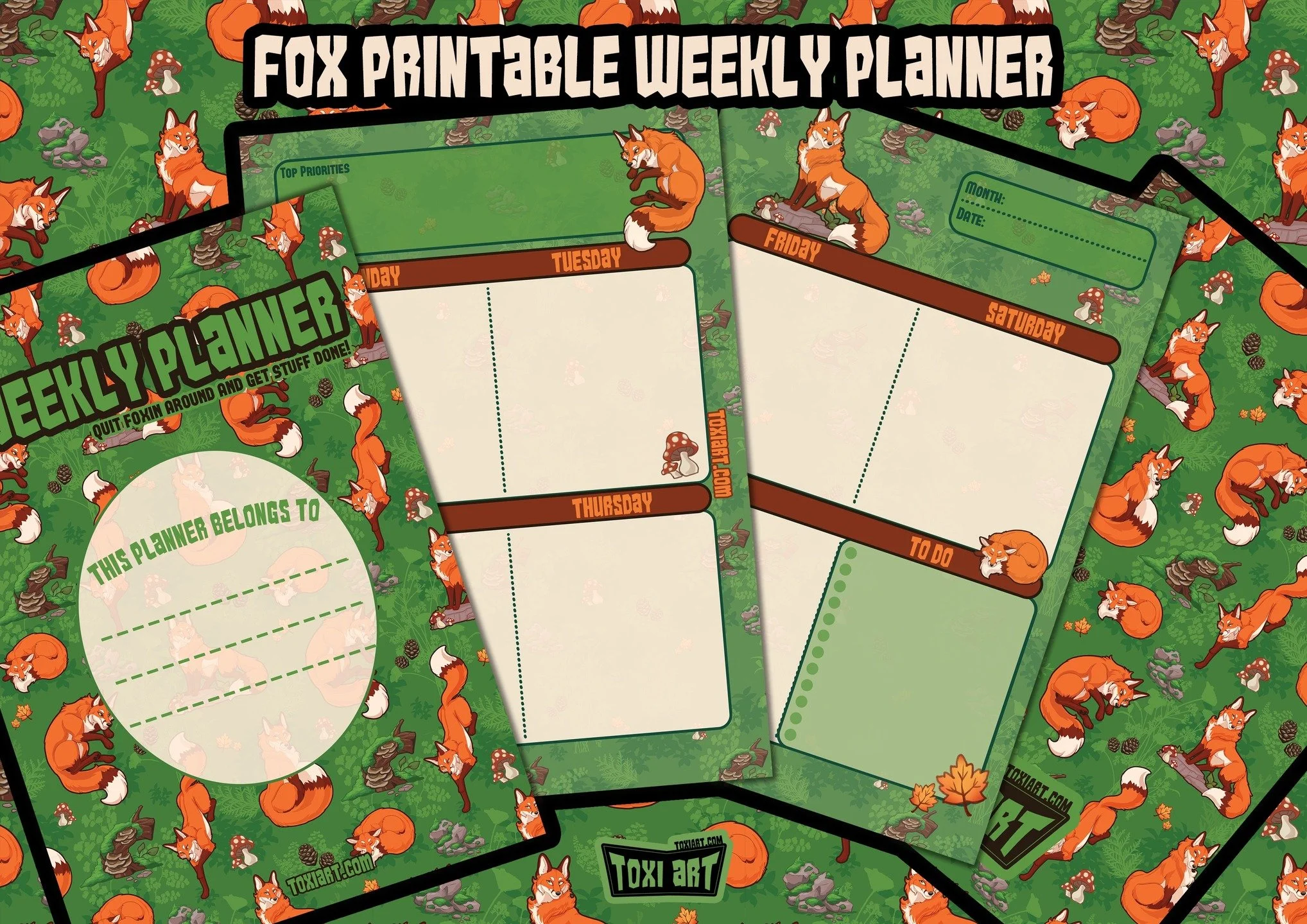 Have you seen my digital planner downloads over on Etsy? ^^
Get organized with cute foxes!
https://www.etsy.com/au/shop/ToxiArtAU
#plannerpages #decoratedplanner #plannerrefill #foxpattern