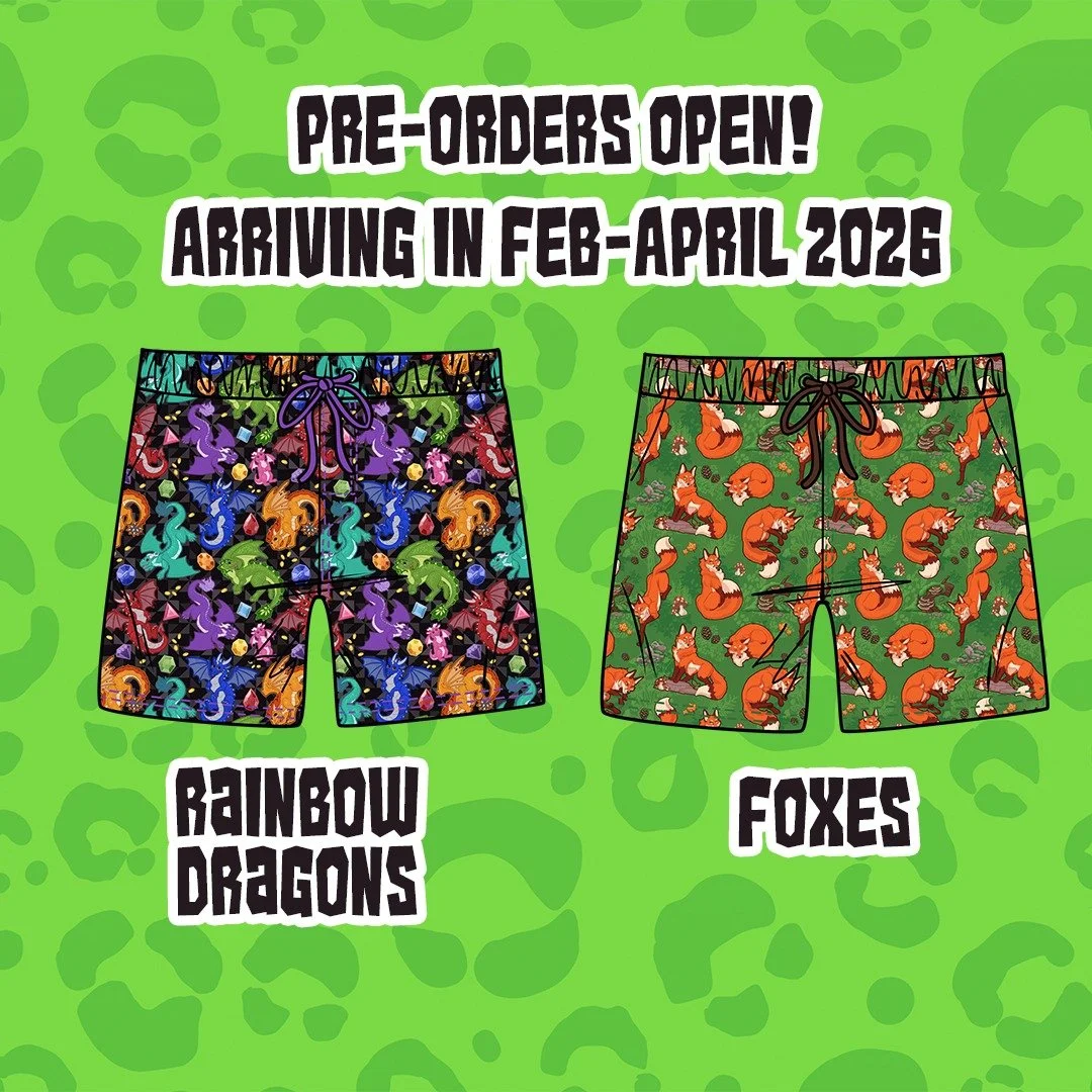New Boardshort designs are coming soon! Sizes S-6XL*
Pre-order yours today!

Foxes will be arriving in Late Feb!
MFC and Furdu Pick up available! Postage also available!

Rainbow Dragons are arriving mid April! Furdu pick up available! Postage also a