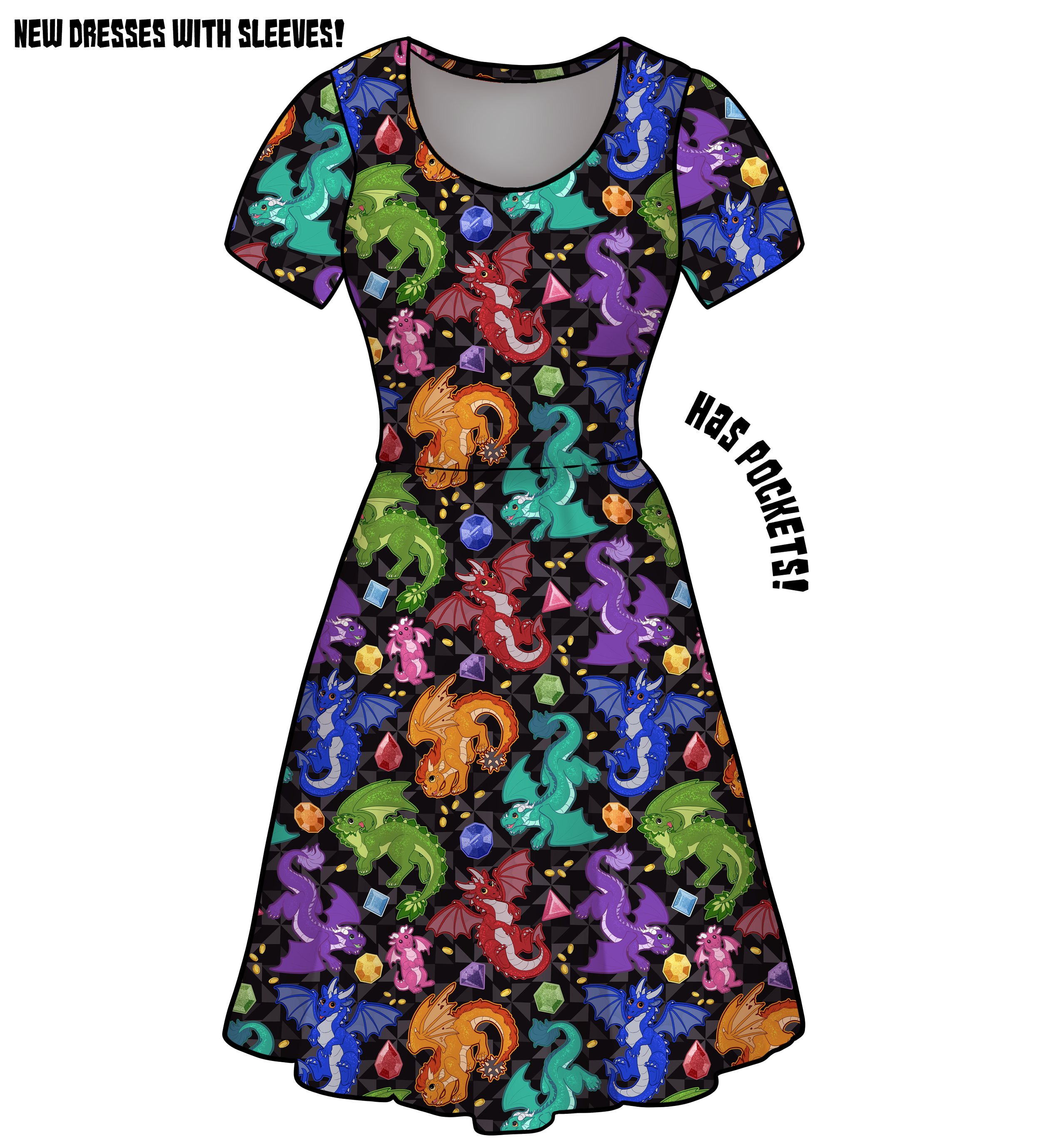 Sleeved Rainbow Dragon Hoard Dress