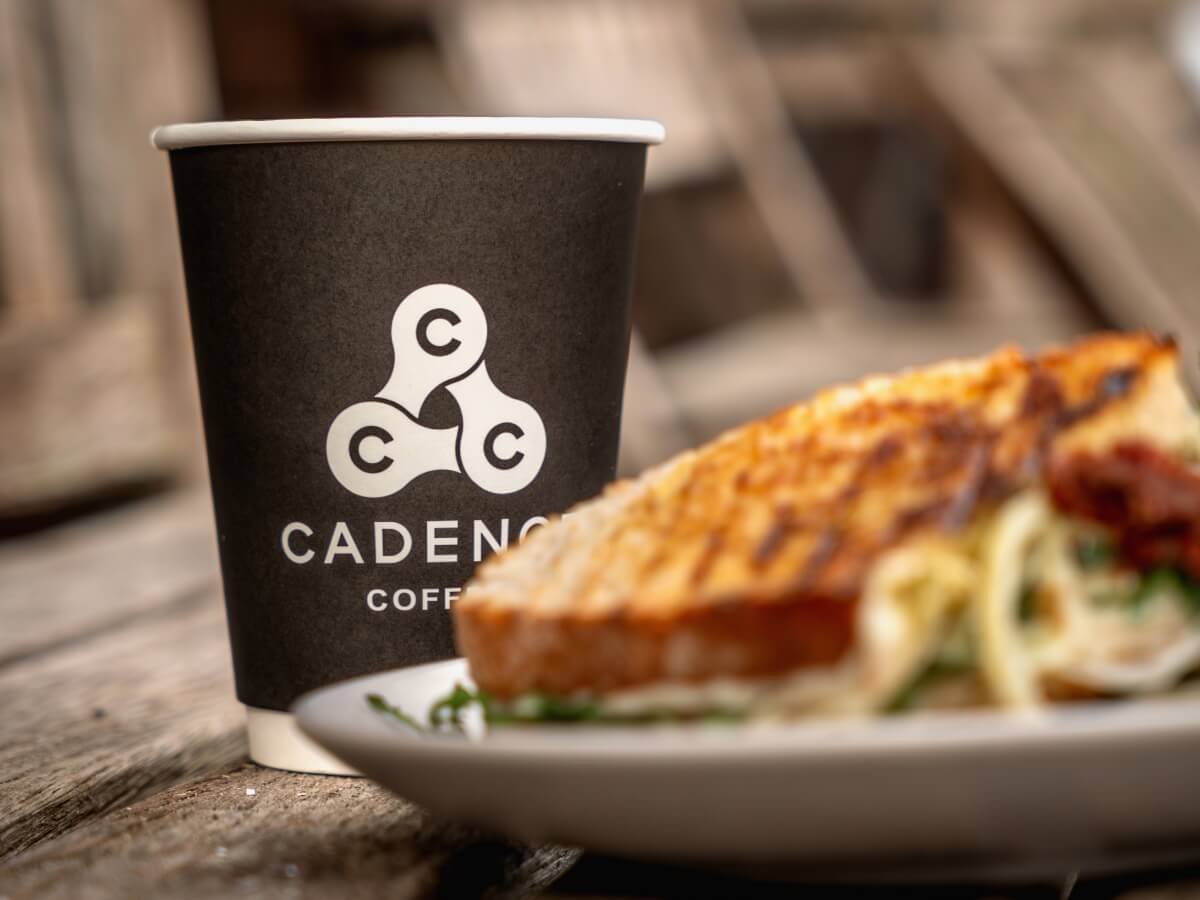 Cadence sourdough toastie pictured with a Cadence coffee