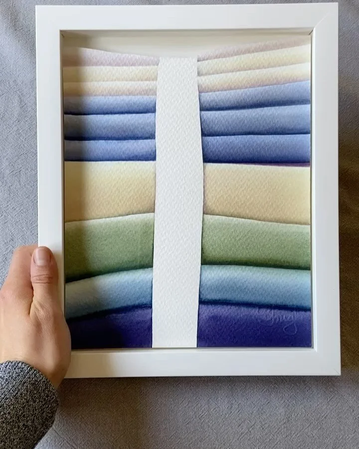 I&rsquo;m a fan of traditional watercolours, however, I like to use this traditional transparent media in a way that is NEW and different. 
This painting is one of my favourites from &ldquo;The Maquette&rsquo;s collection. Why? Because it&rsquo;s sem