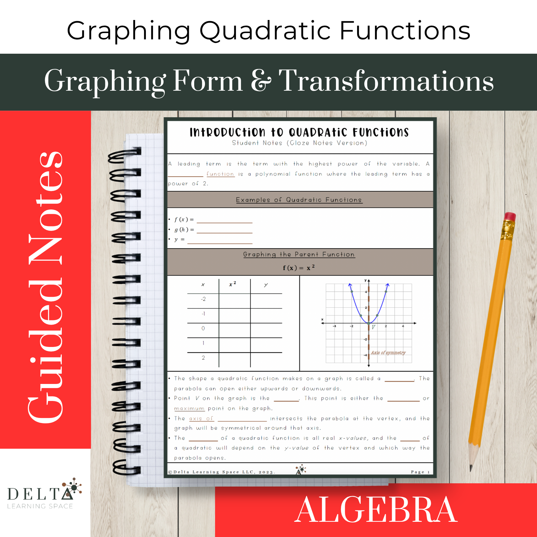 Graphing Quadratics: Guided Notes and Problem Set!