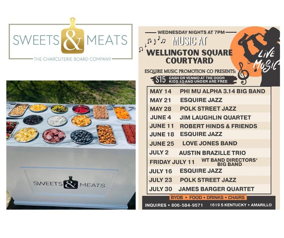 Join us tonight & ALL SUMMER LONG for JAZZ music in the courtyard! 🎷🍇🎉🫒🍻
Take a trip through our CHARCUTERIE CART for $14.99/box.
SEE YOU TONIGHT!!