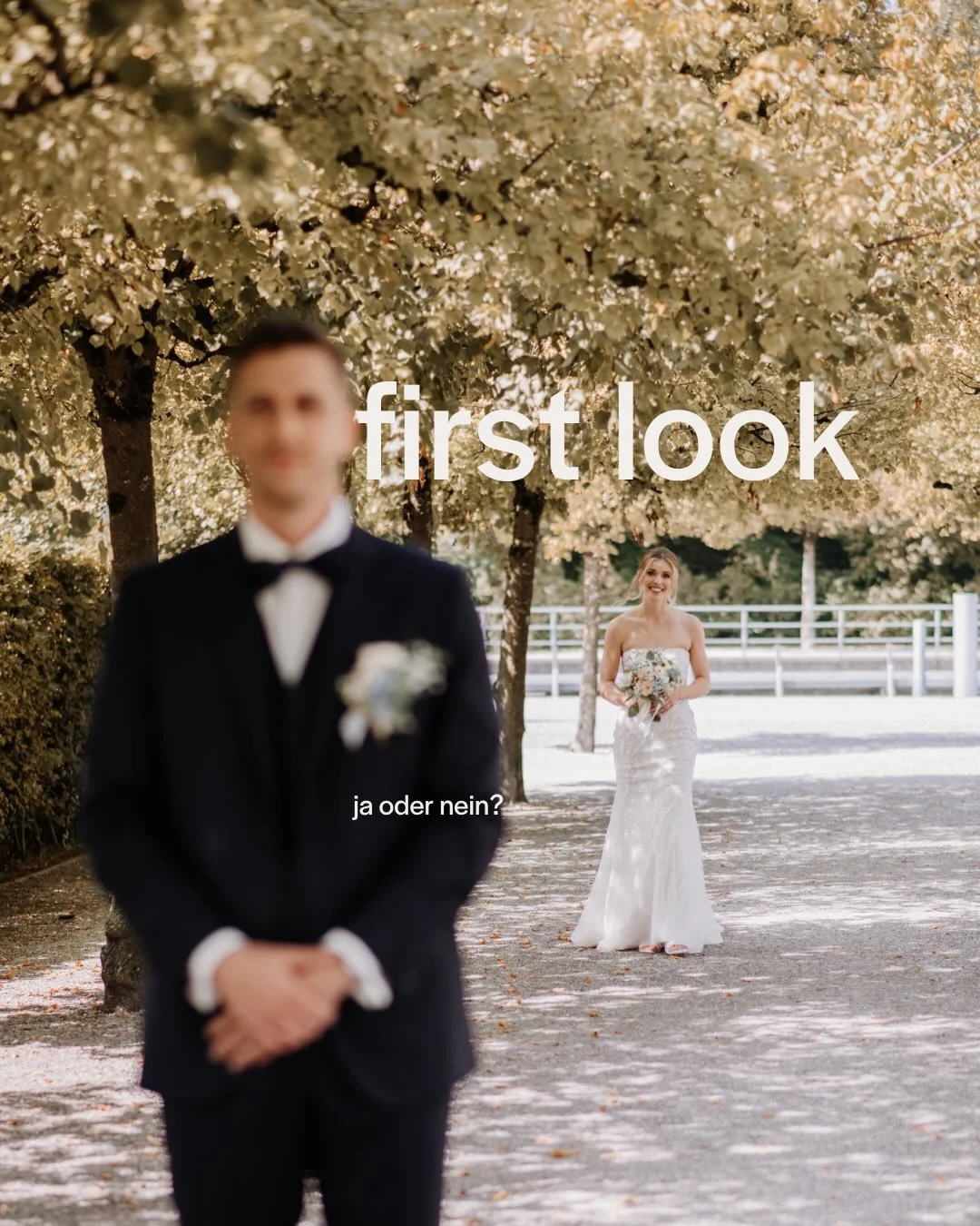 der first look ist f&uuml;r viele paare in der plamung ein moment, bei dem sie unsicher sind.

bleibt man beim klassischen ersten sehen beim einzug oder nimmt man sich vorher einen moment nur f&uuml;r sich?

beides ist richtig. und beides darf sich a