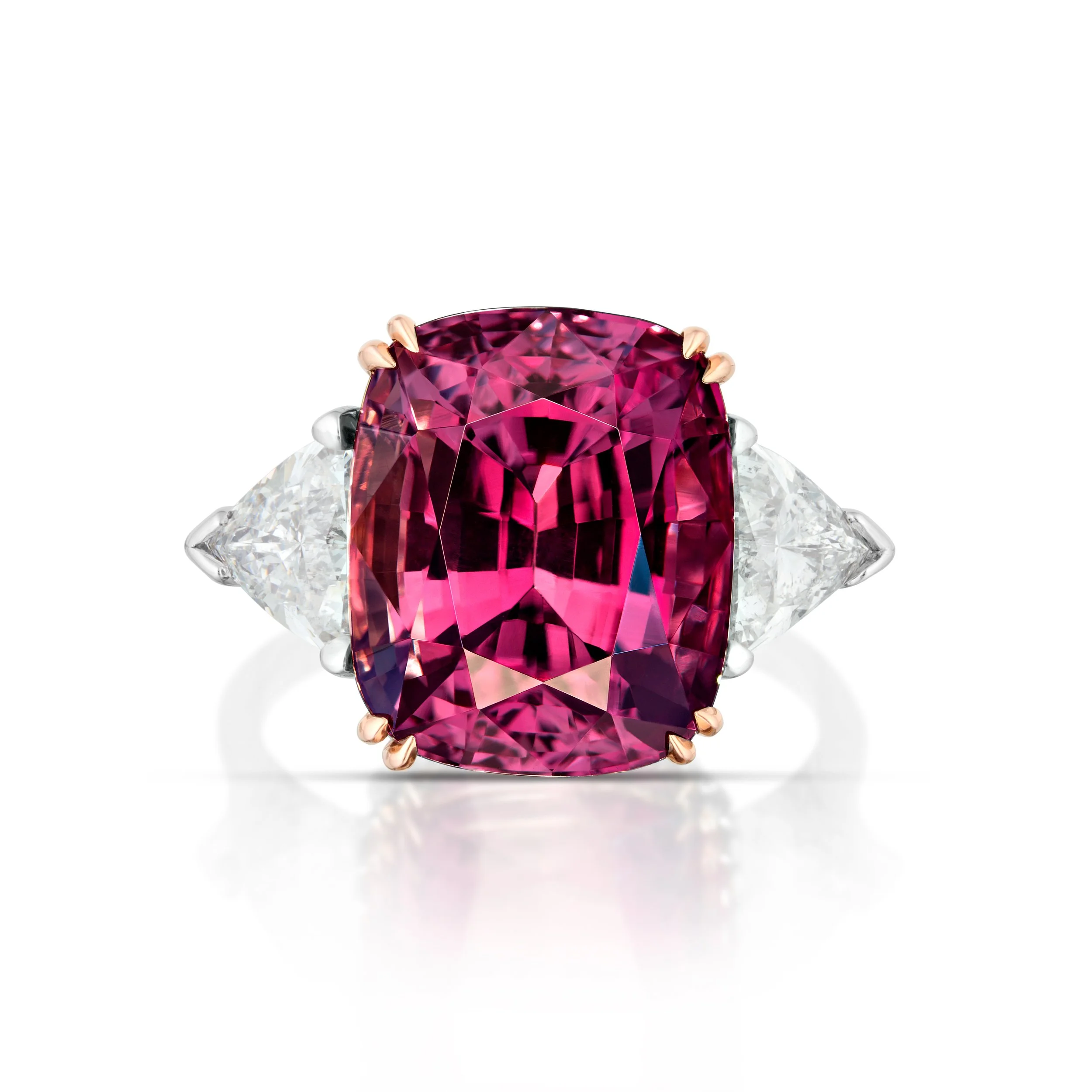 8.88 carat Alexandrite and Diamond ring set into 18 karat white gold.