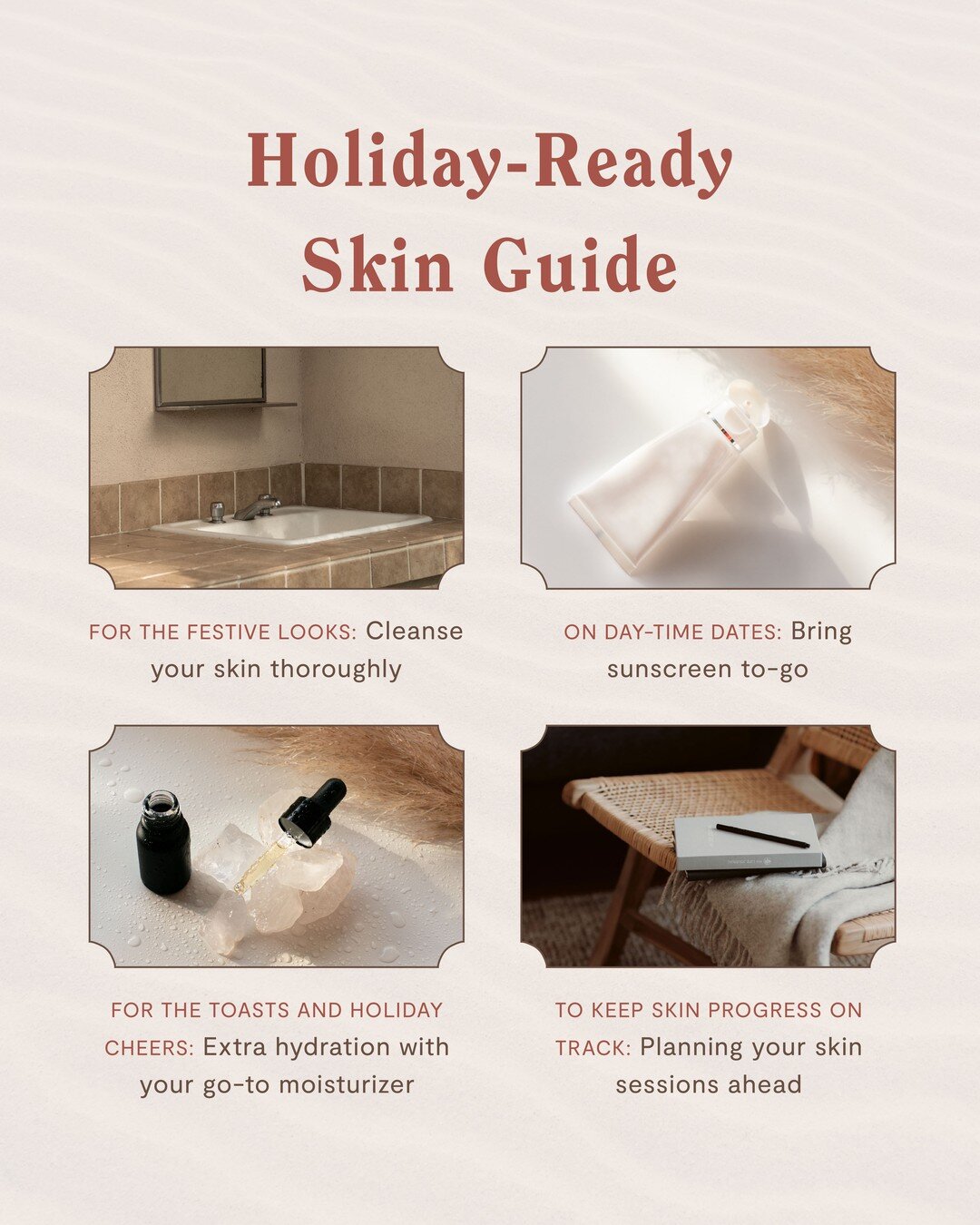 Save this for when the festivities begin 🥂 Be geared up for the holidays without skipping on skincare&mdash; our skin experts will be glad to help you prep and plan out your skin sessions so you never lose track of your skin progress. 🙆🏽&zwj;♀️ 

