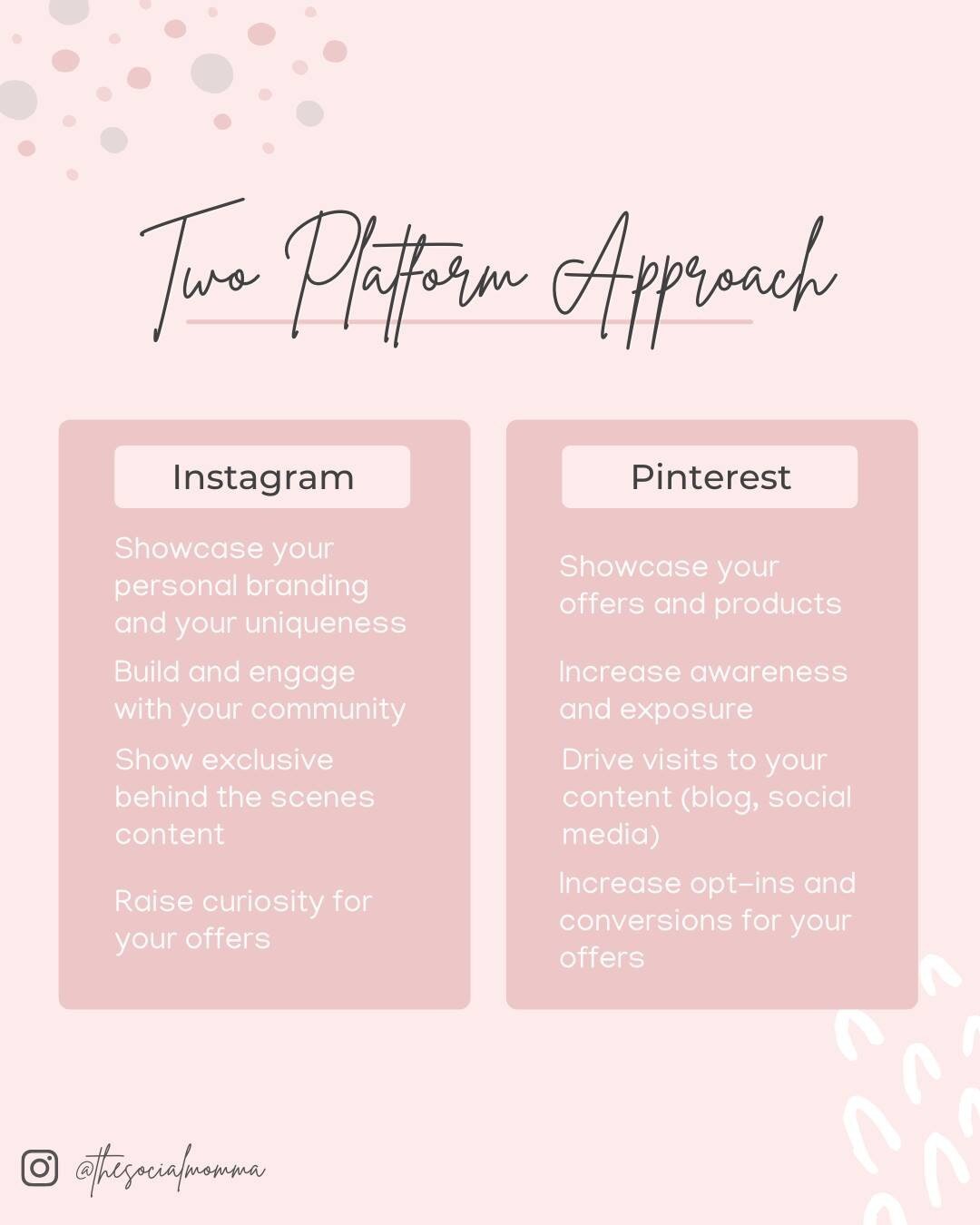 A two-platform combo for your business.

✨Instagram and Pinterest✨

Are you thinking of combining Instagram and Pinterest to promote your business? Here's your quick guide!

As with any social platform, you should plot early on what the role of Insta