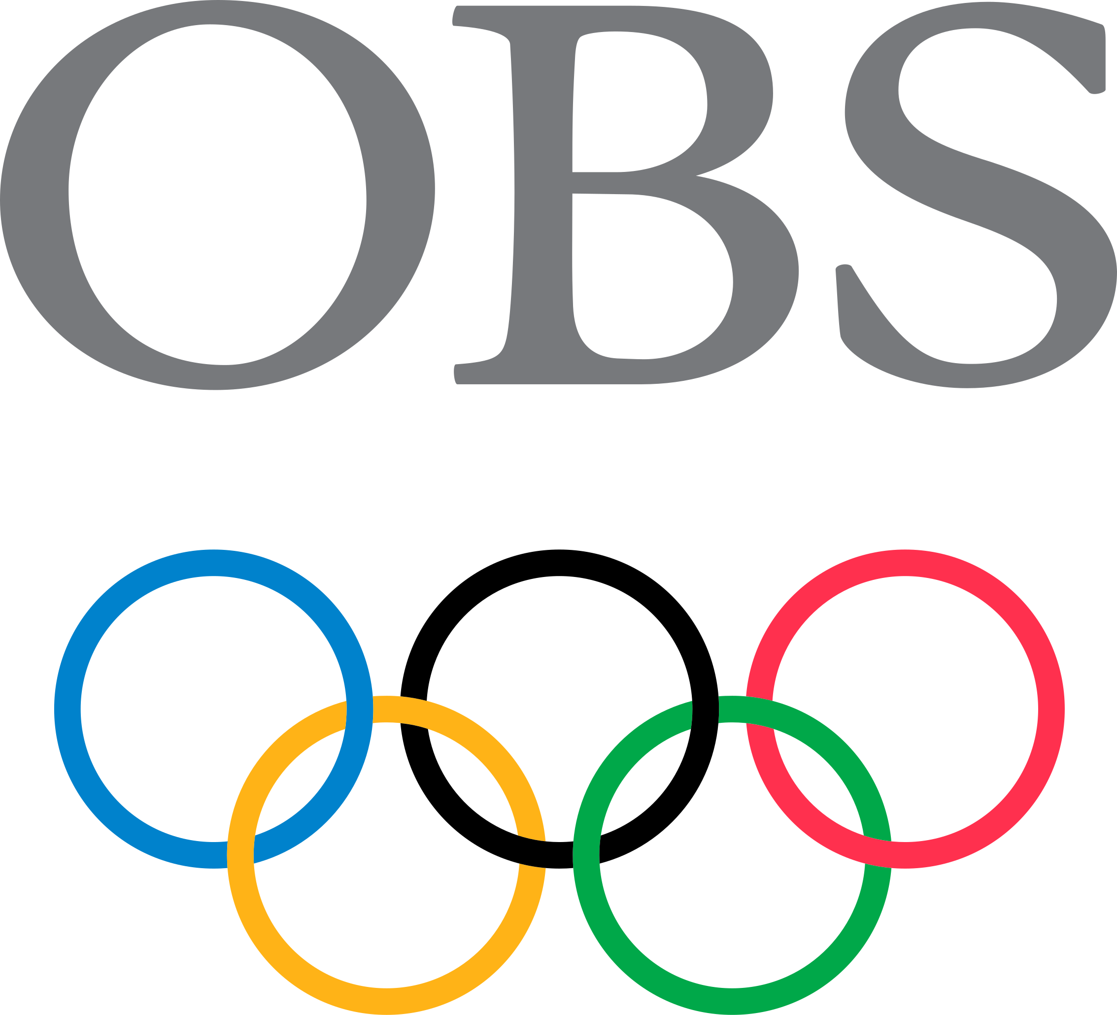 Logo d'OBS avec le symbole des Jeux Olympiques.