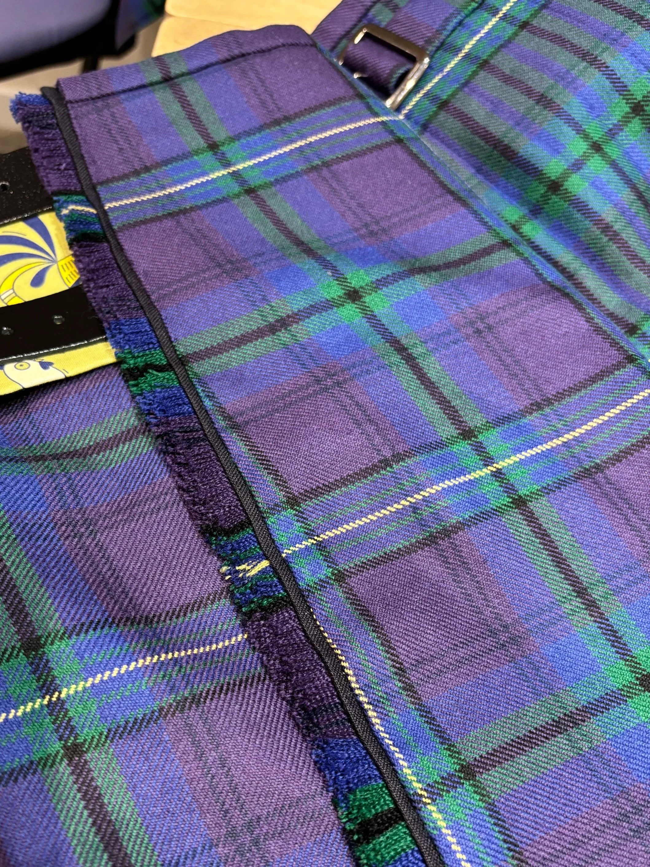 Purple kilt with fluffy fringes