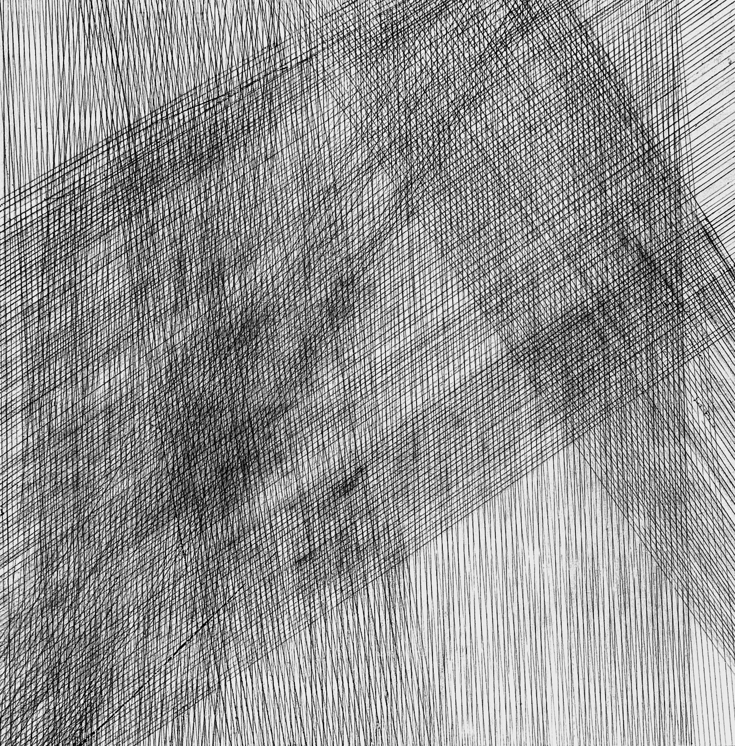 TENSION LINES 4. Size: 150 W x 150 H x 0.1 D cm/ 59 W x 59 H x 0.1 D. Inches.  Tajima Ink on Linen. 2022.