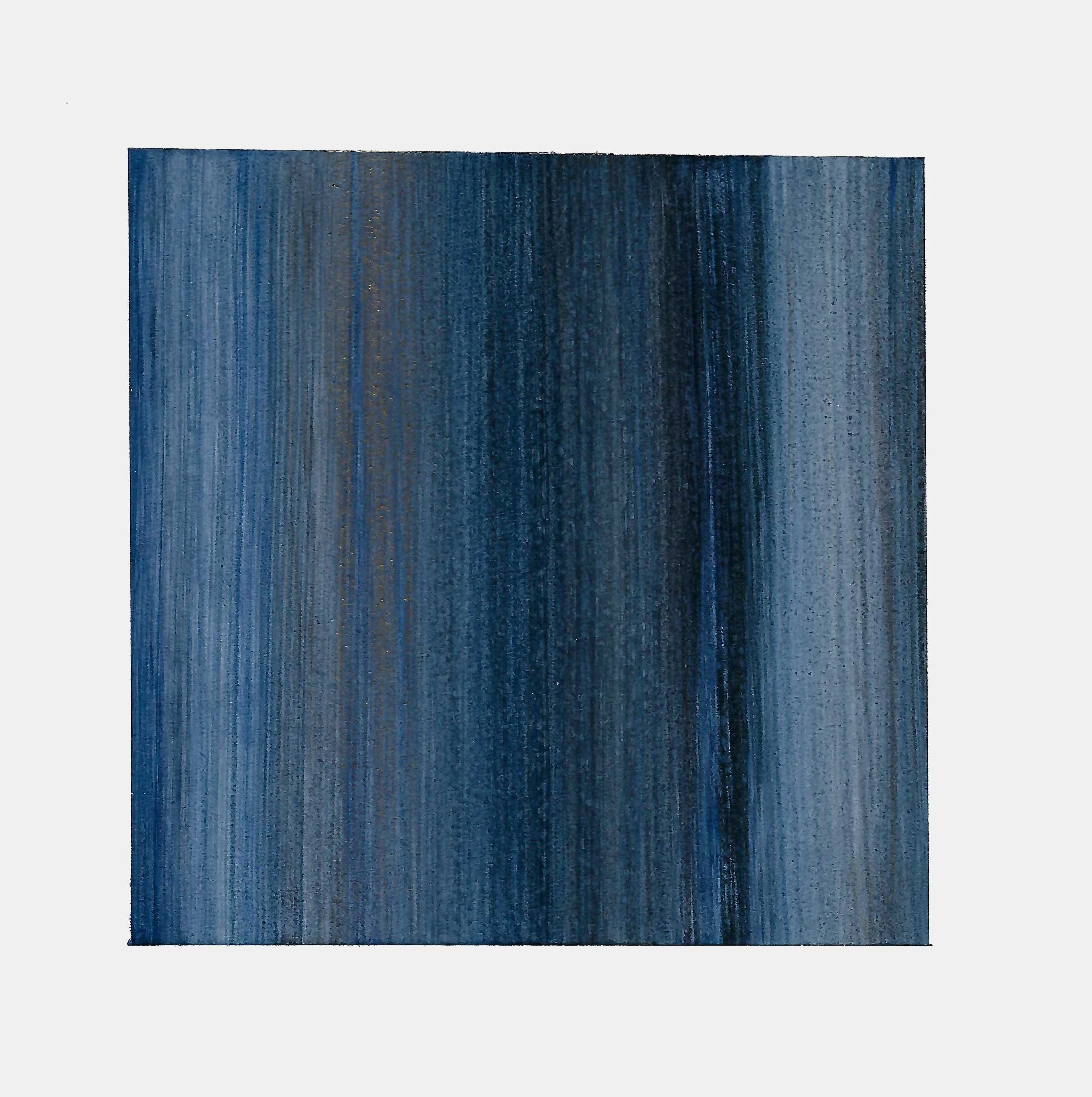 INDIGO LINE. Size: 20 W x 20 H x 0.1 D cm/ 7.87 W x 7.87 H x 0.1 D inches. Acrylic Ink on Arches Cotton Paper Cold Pressed 300 gs./140 lb. 2020.