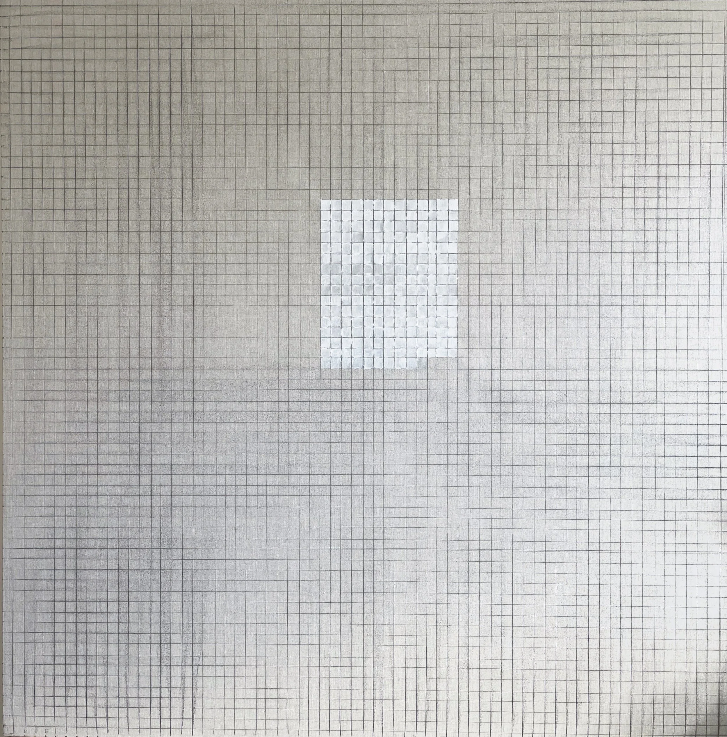 NUMBER 1 . Size: 150 W x 150 H x 0.1 D cm/ 59 W x 59 H x 0.1 D. Inches.  Acrylic and Tajima ink on Linen. 2024.