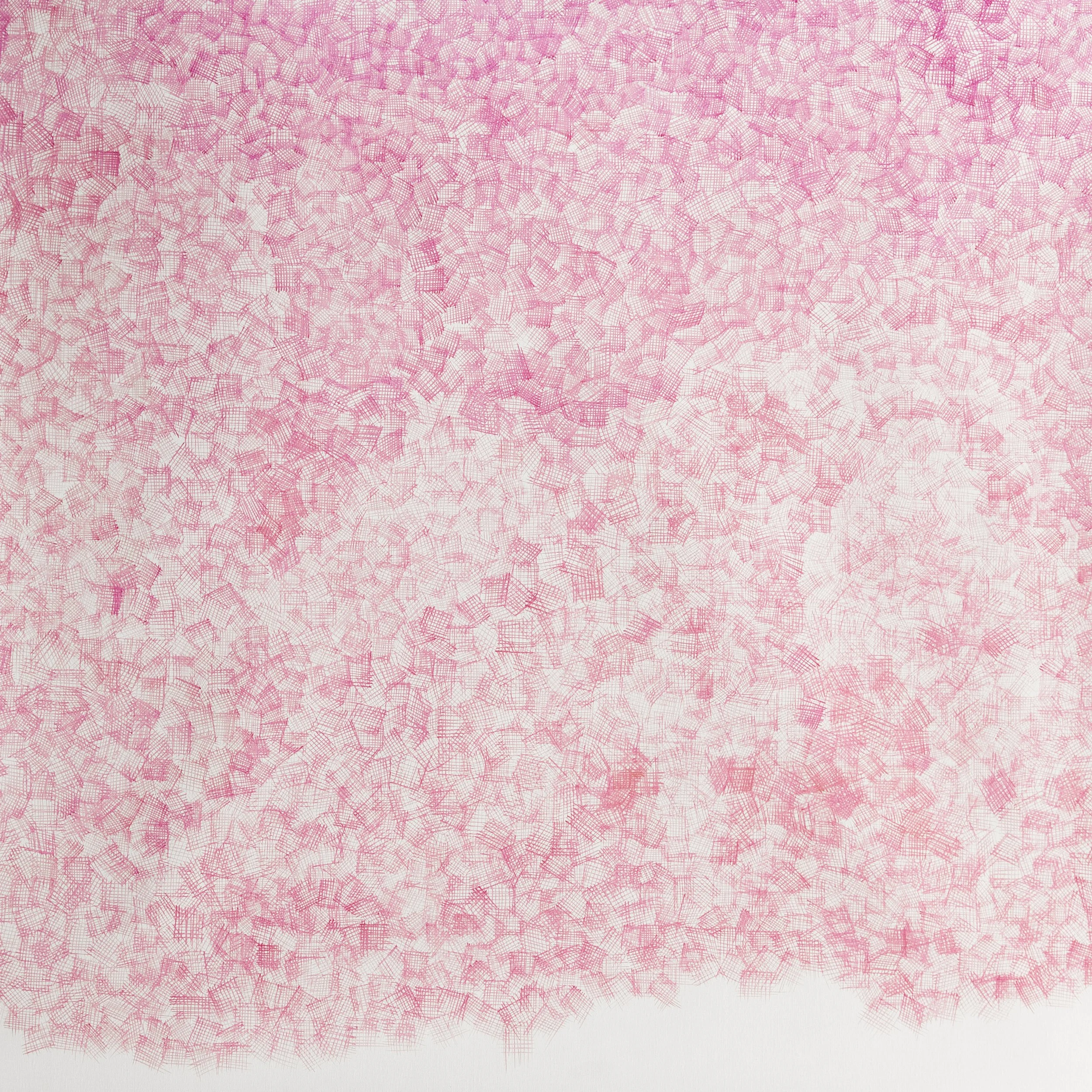 LINE FIELD 3 (TEN BY  TEN LINES) Size: 150 W x 150 H x 0.1 D cm/ 59 W x 59 H x 0.1 D. Inches.  Acrylic Ink on Linen. 2021.