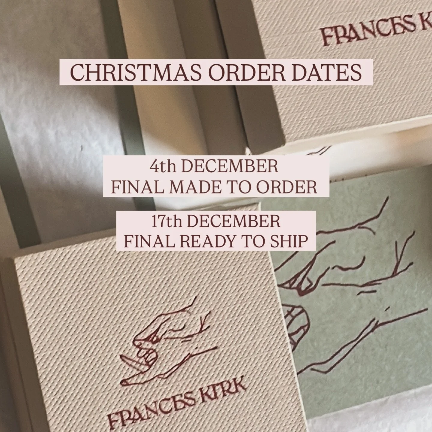 🎄Christmas elf at your service 🎄

For made to order pieces please get your orders in by the 4th! Most pieces will have a few available in ready to ship and I&rsquo;ll be updating quantities regularly up until 17th. But a few pieces like personalise