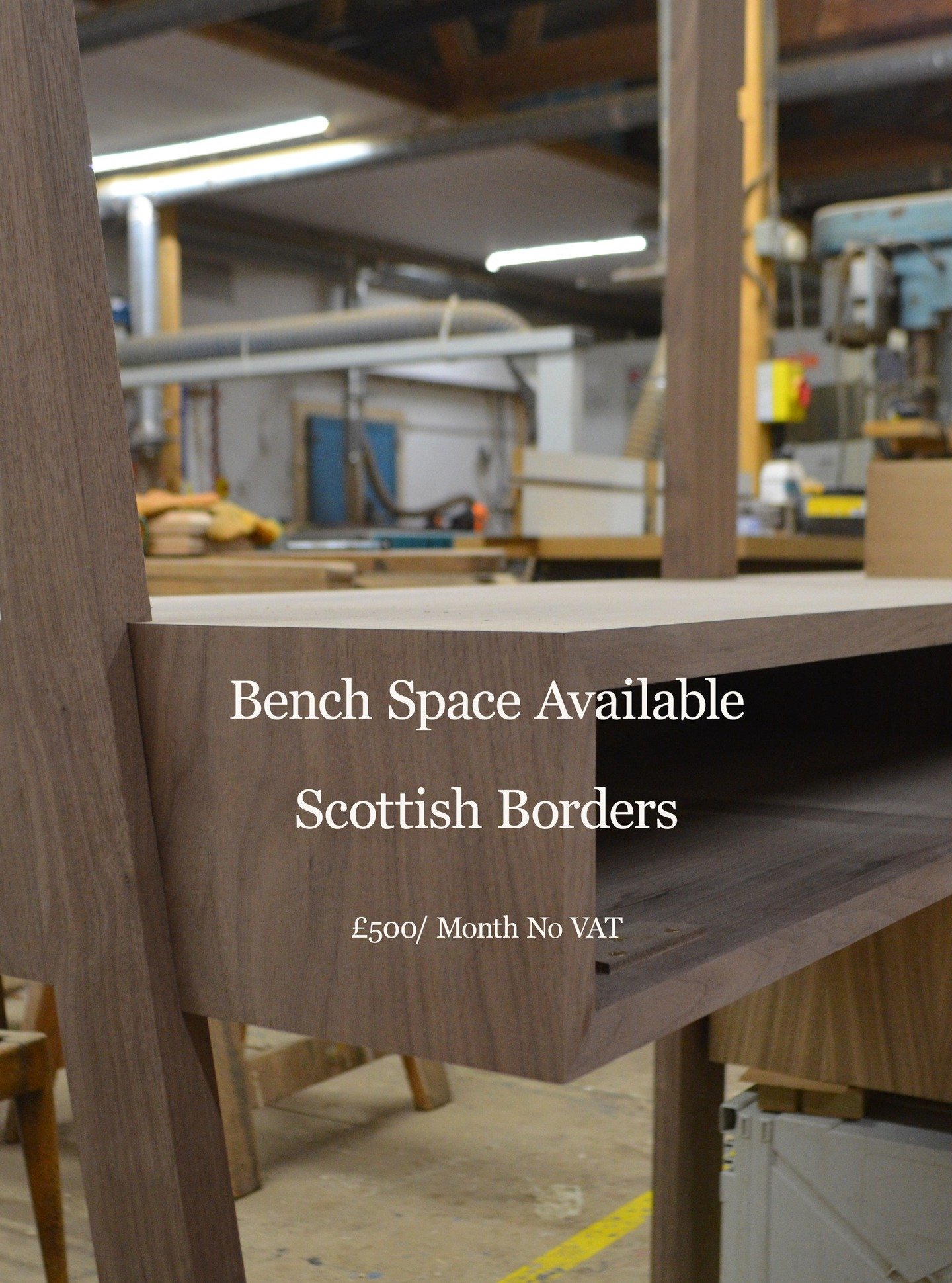 Looking for a furniture maker to share this space. Fully equipped, spacious, heated workshop in the heart of the Borders countryside.

#benchspace #furnituremaker
