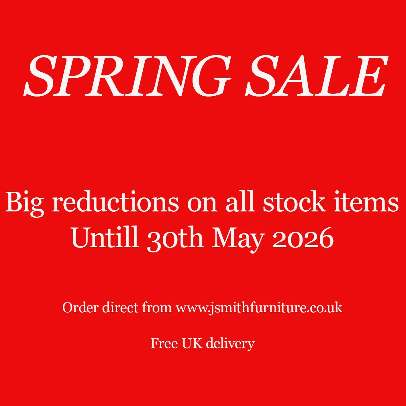 All prices reduced for the month of May on all stock available from the website.

www.jsmithfurniture.co.uk

Card payments accepted.

Contact me for international delivery.

#furnituresale #springsale #discounts