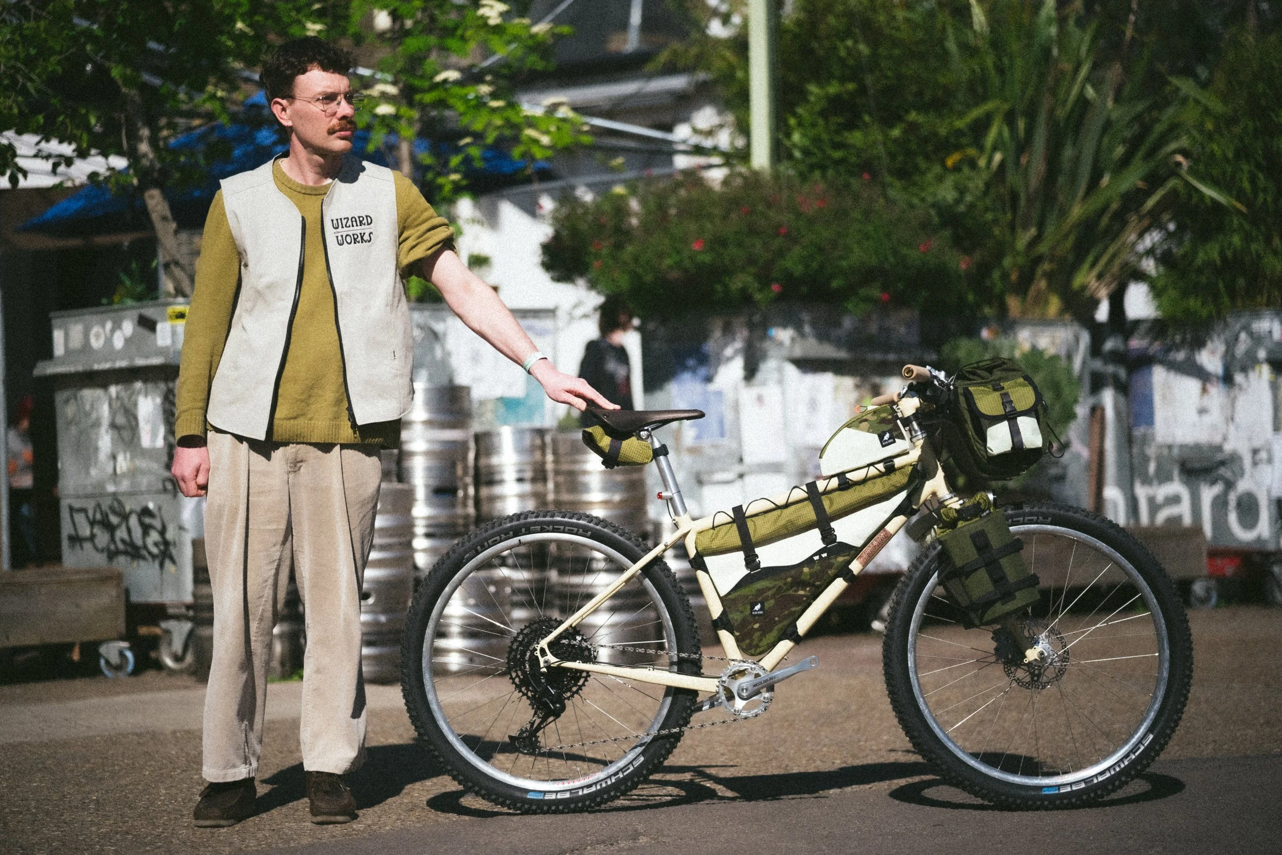 Handmade touring bike bespoked uk wizzard works clandestine Paul Hub middleburn crank hope SON dynamo Velocity dually