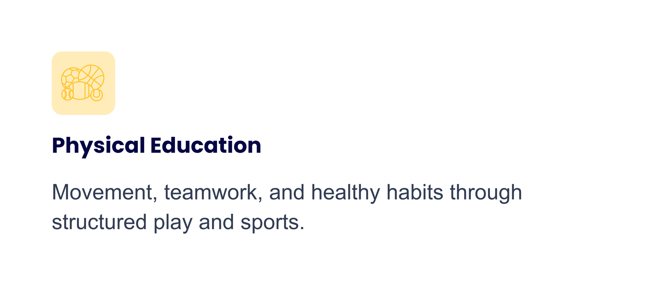 National Geographic logo with text about physical education promoting movement, teamwork, and healthy habits through structured play and sports.