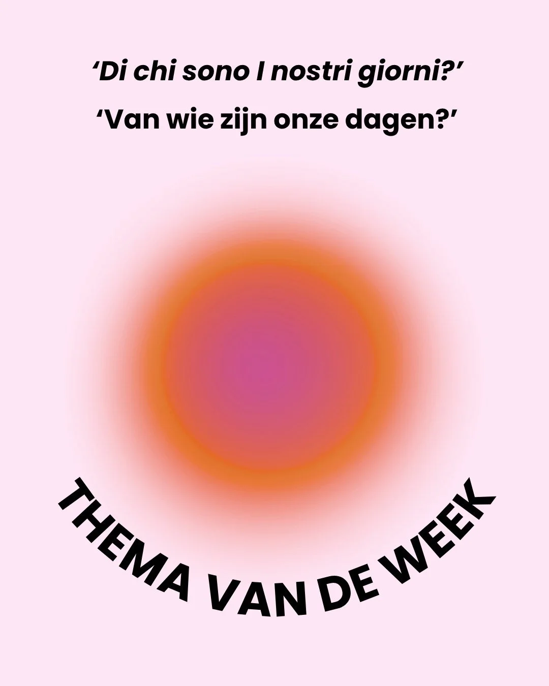 Een zin uit de film 'La Grazia" van Sorrentino. 
Van wie zijn onze dagen eigenlijk?
Vullen we onze tijd met wat moet, wat hoort, wat verwacht wordt? Of durven we te kiezen wat wij belangrijk vinden, waar wij voor staan. 

In de lessen brengen we