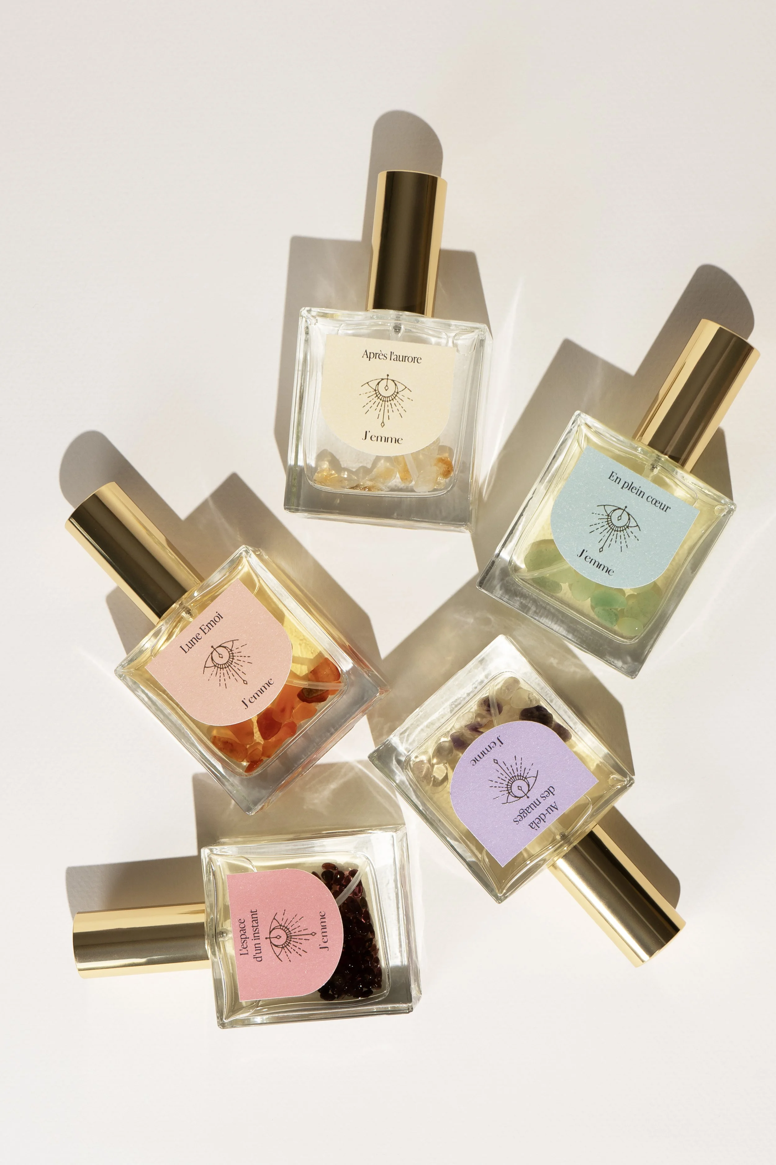 parfum naturel émotion apaisement J’emme Parfums à la rose et aventurine pour l’ouverture du chakra du cœur Anahata