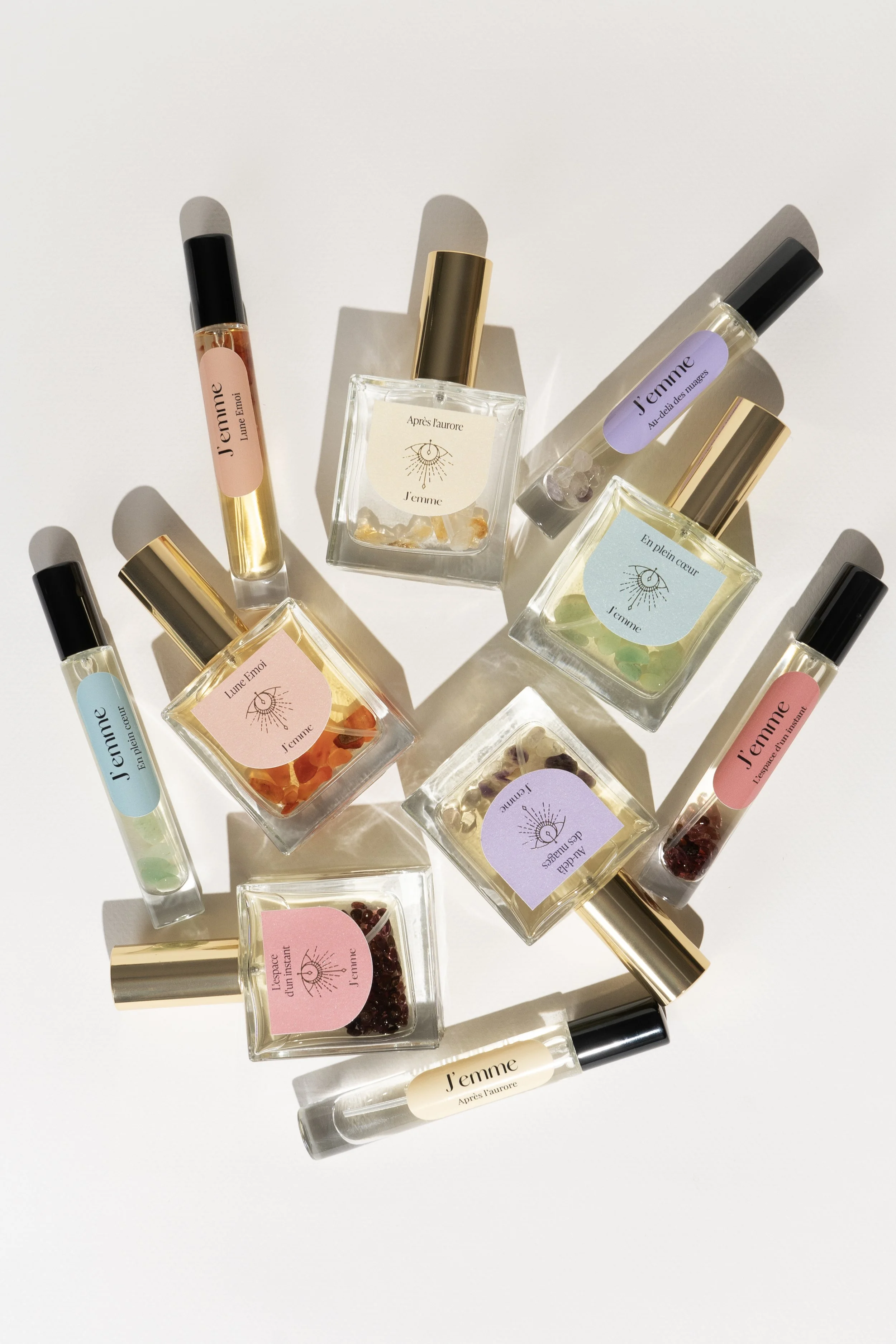 parfum naturel émotion apaisement J’emme Parfums à la rose et aventurine pour l’ouverture du chakra du cœur Anahata