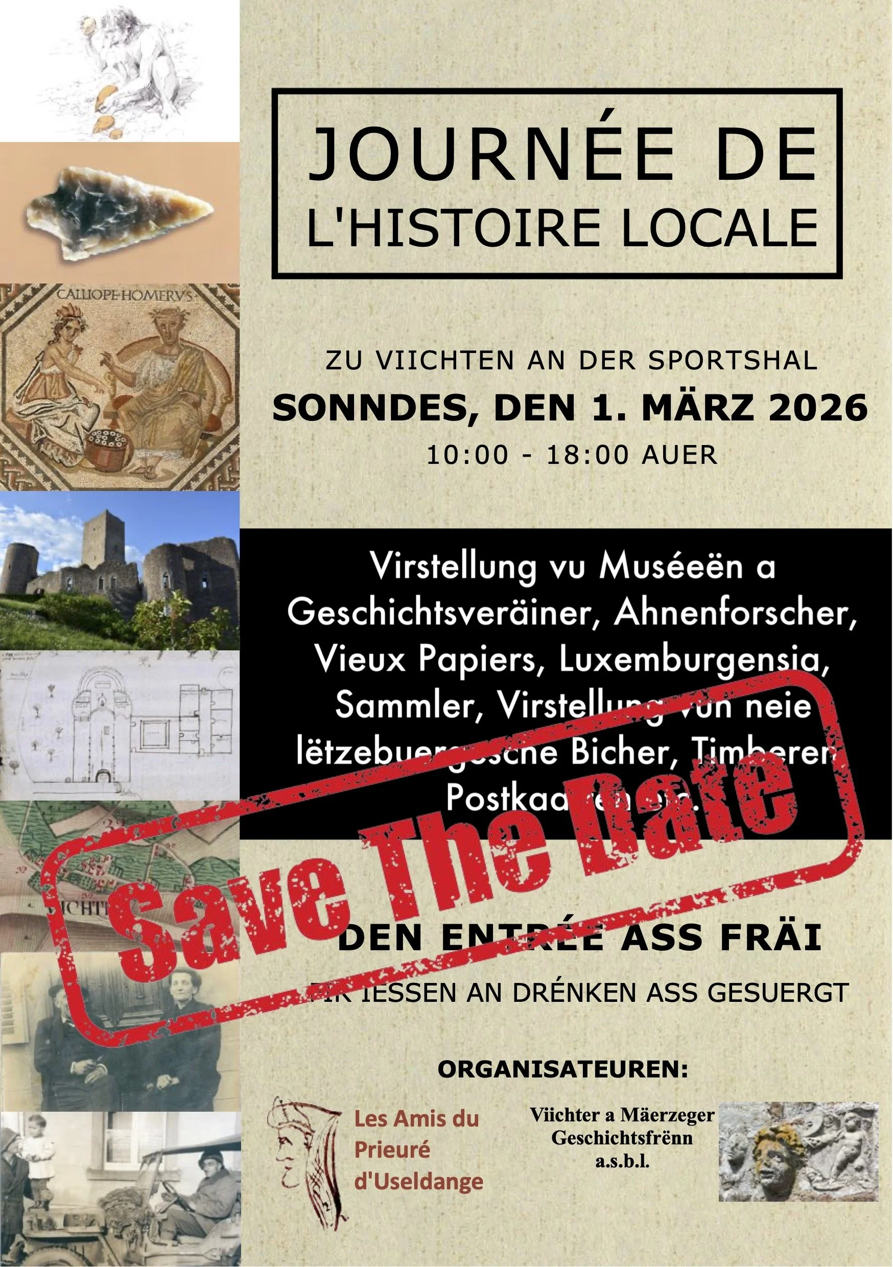 Flyer Save The Date Journée d'Histoire Locale de Viichten 2026