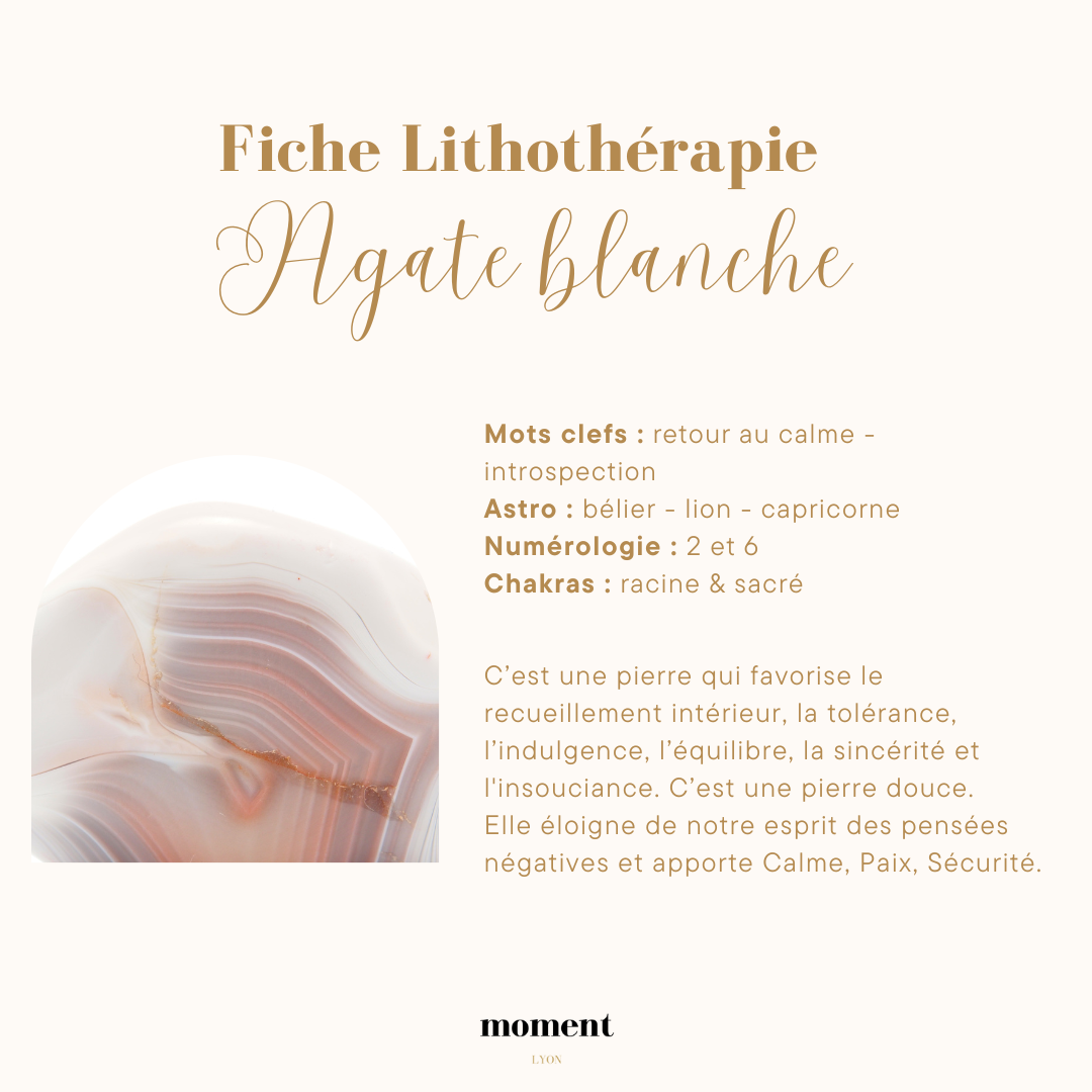 fiche agate blanche