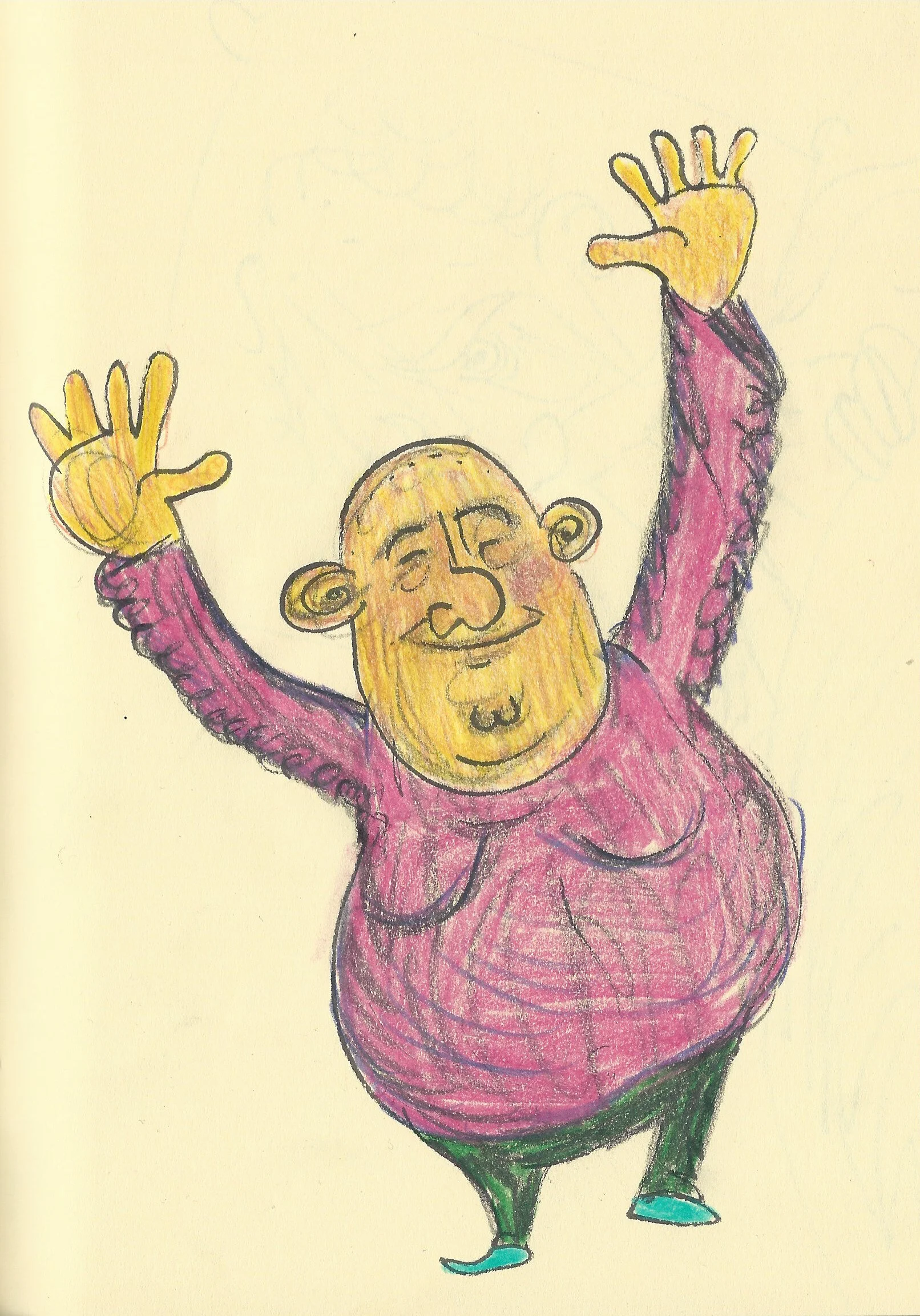 Chubby chap spreading some POSITIVE ENERGY