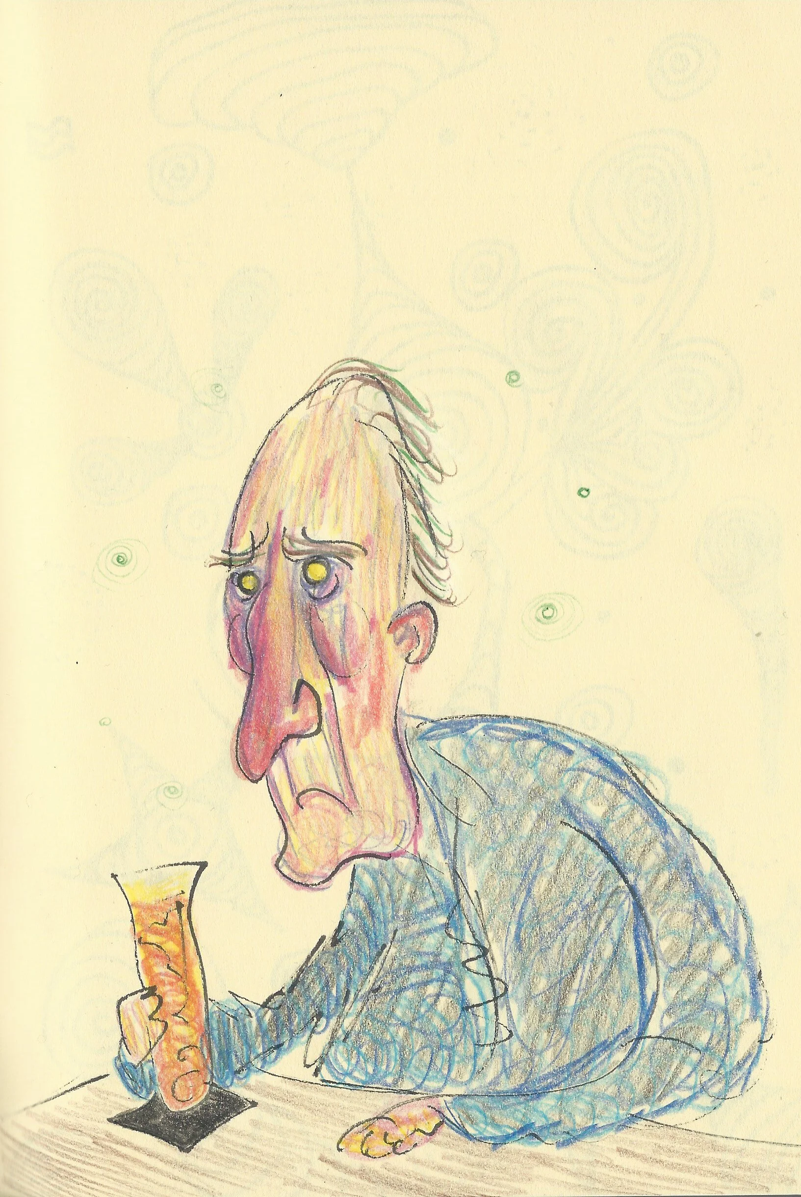 Solitary drinker broods on his lot