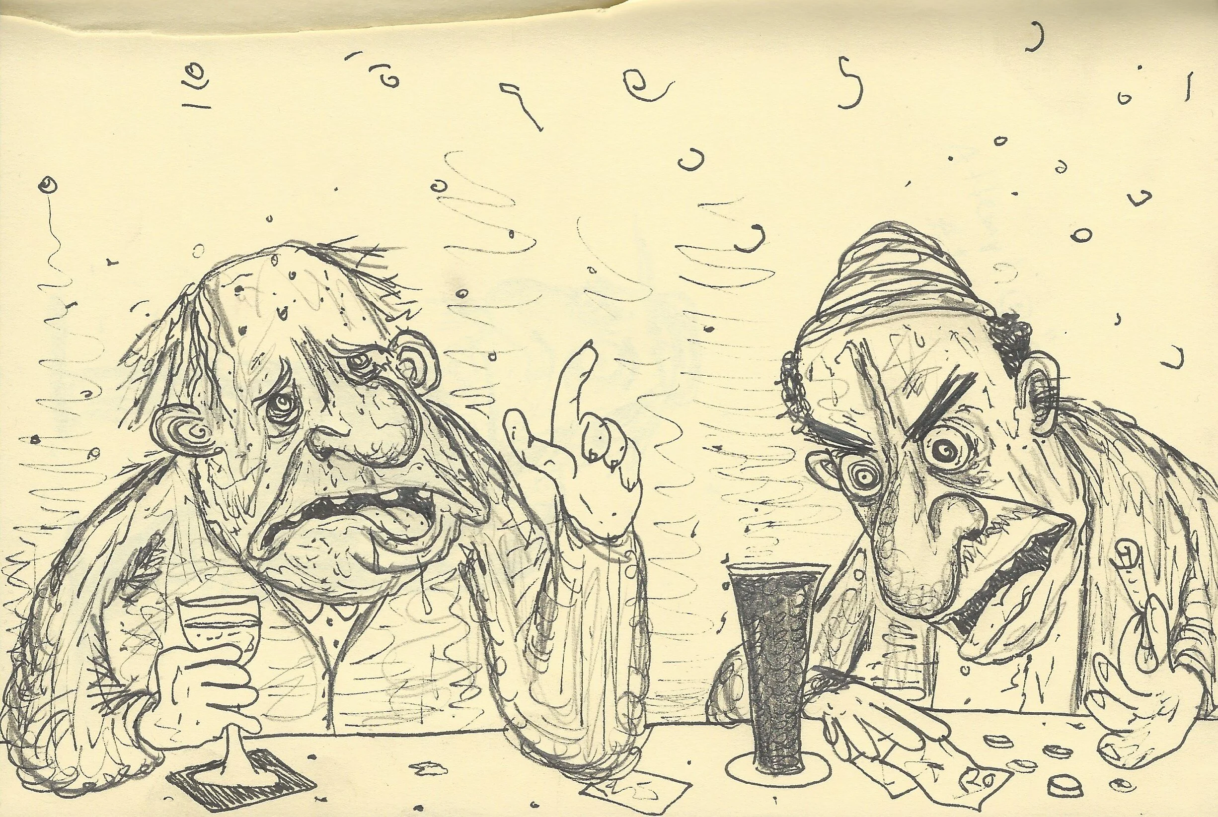 Disputatious Pintman versus Disinterested Pintman (one of our most iconic images)