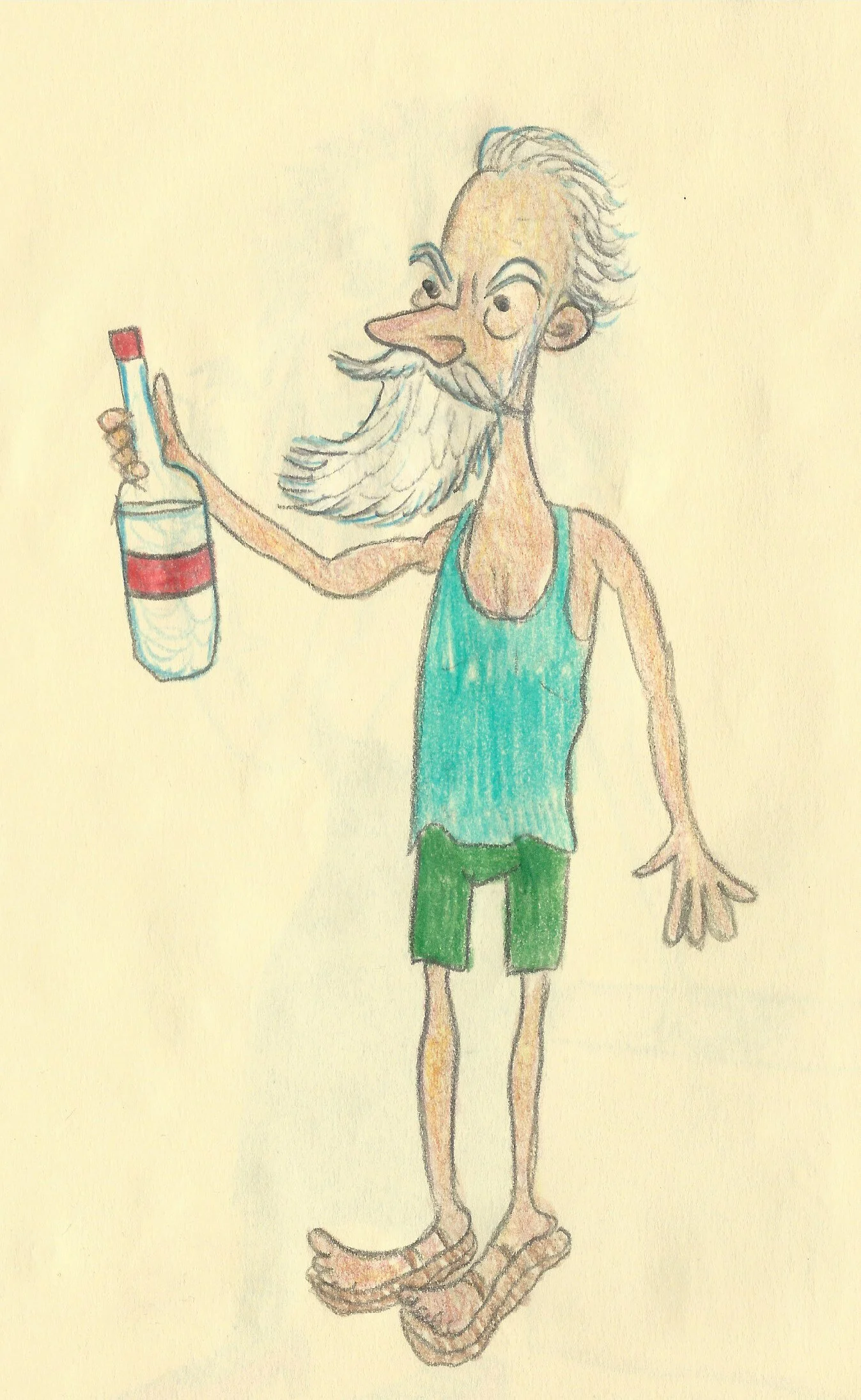 Teetotal Bernard Shaw with anachronistic Ballygowan bottle