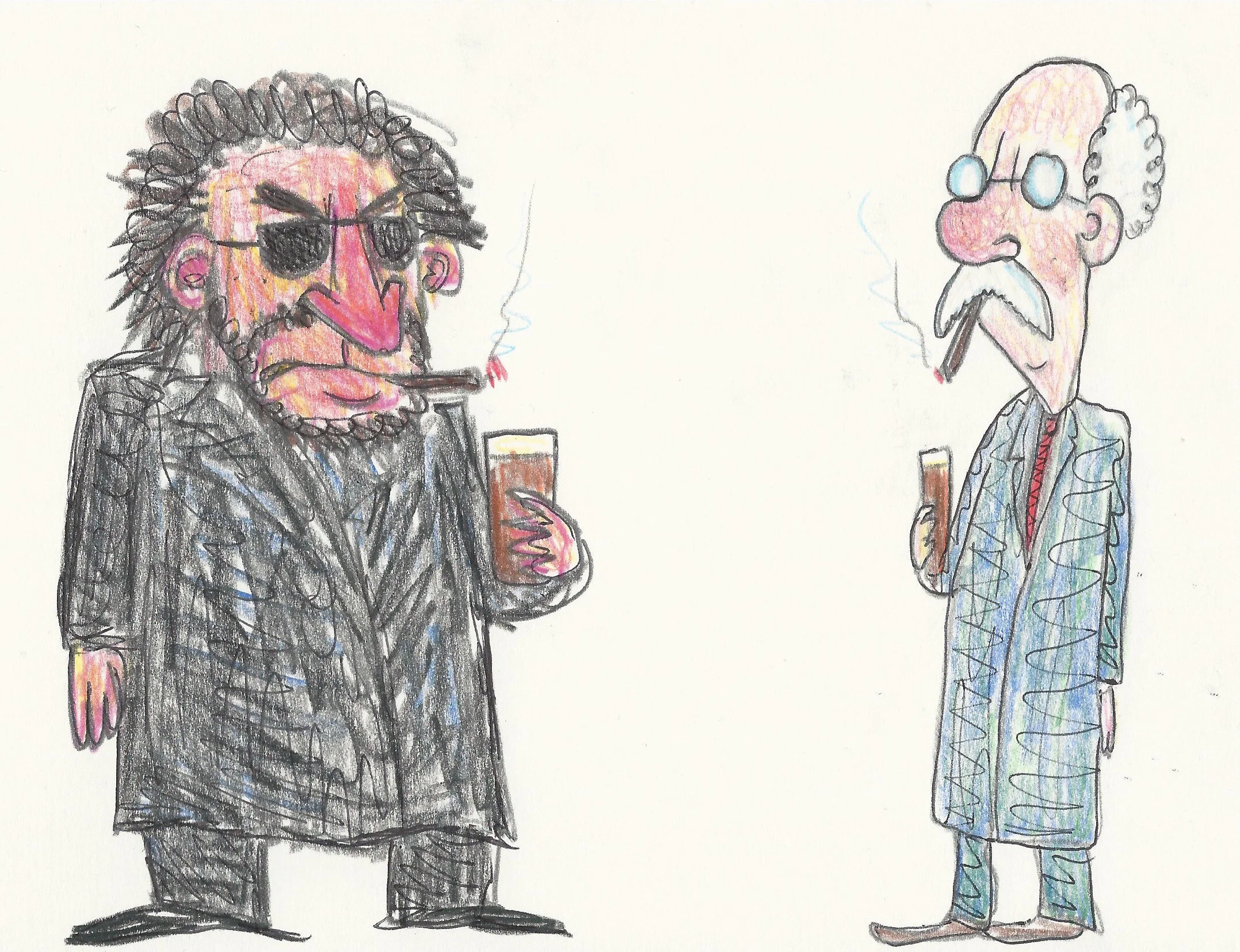 Pair of legends in a smoking area who may or may not talk to each other