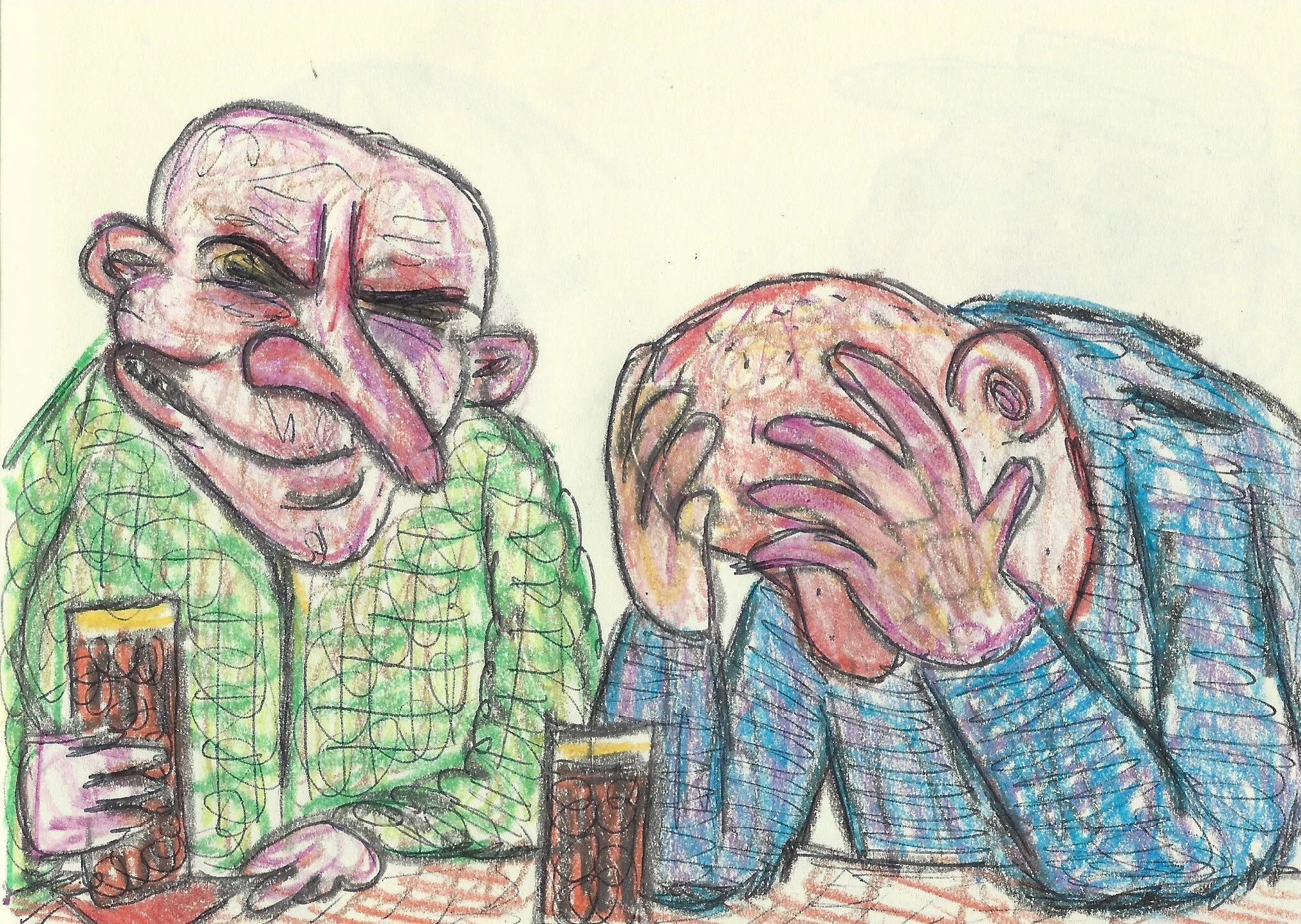 Nasty prick enjoys his companion’s splitting hangover headache