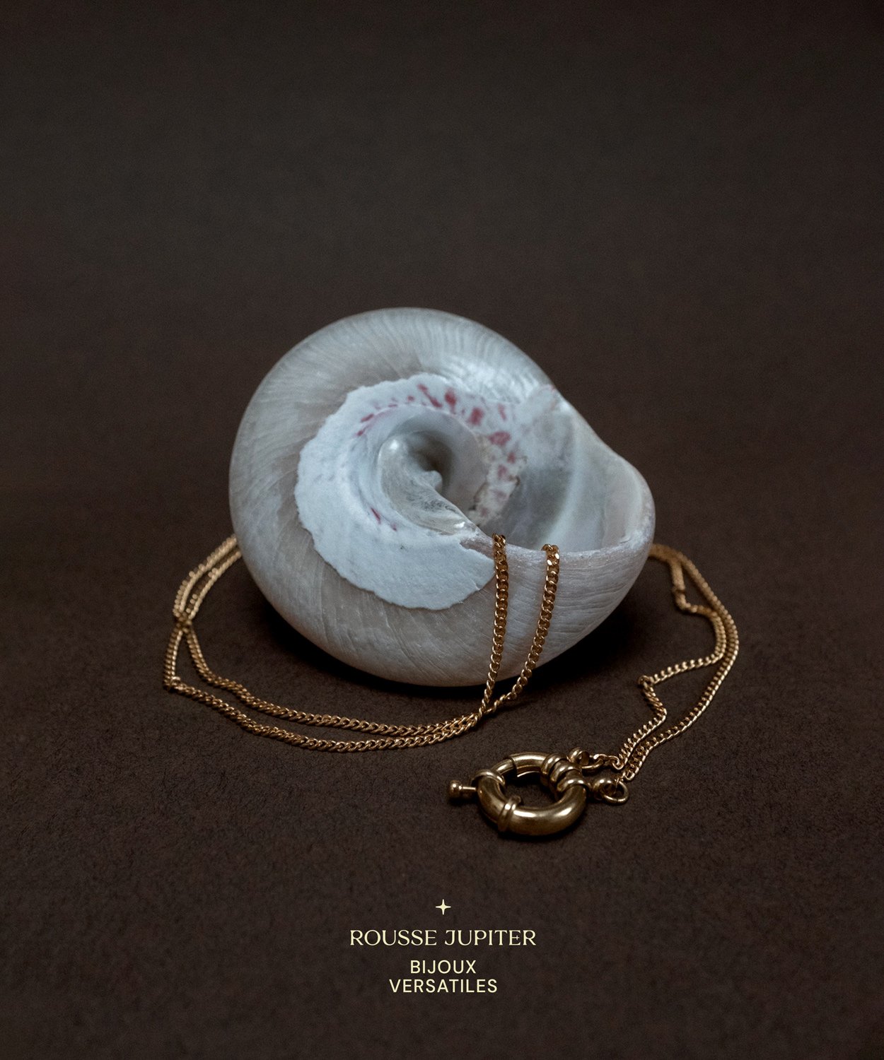 Necklace photography with shell