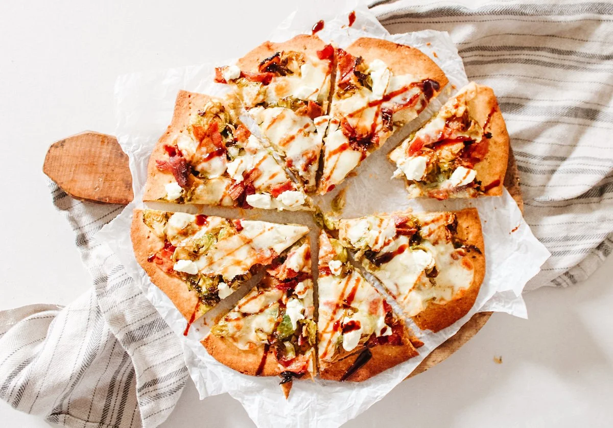 Brussels Sprouts Bacon Goat Cheese Pizza — Elizabeth Raybould