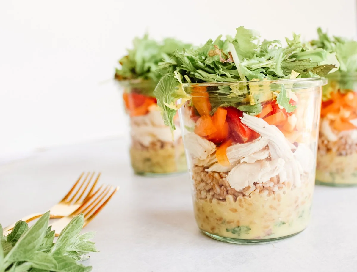 Honey Mustard Farro Salad Jars — Elizabeth Raybould