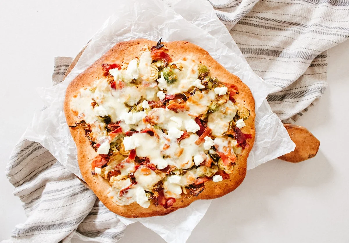 Brussels Sprouts Bacon Goat Cheese Pizza — Elizabeth Raybould