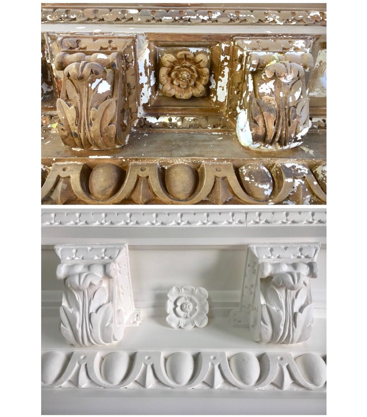 Mid-process of restoring and recreating a section of ornate plaster cornice. Delicately, precisely, piece by piece 
-
#throwback #beforeandafter