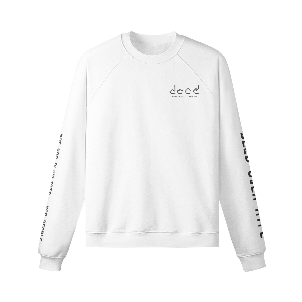 DEED Sleeve Print Sweatshirt – White