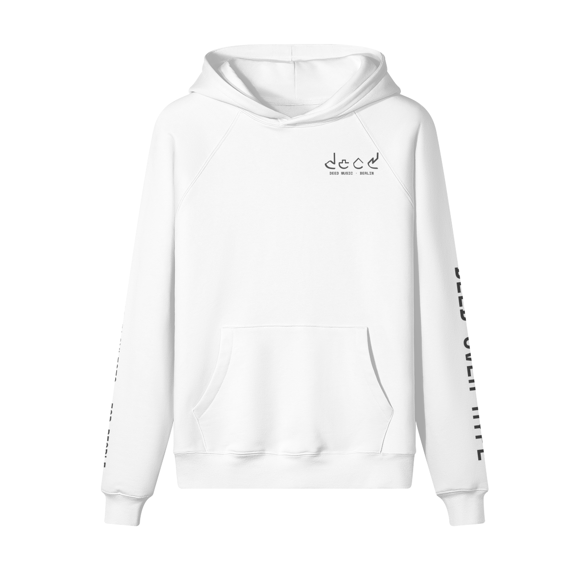 DEED Sleeve Print Hoodie – White