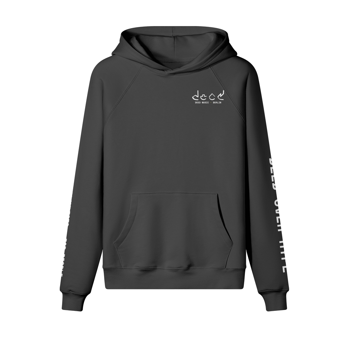 DEED Sleeve Print Hoodie – Black/Grey