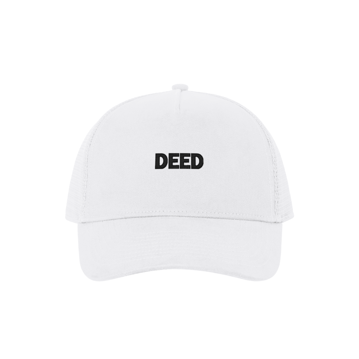 DEED Puff Logo Trucker Cap – White