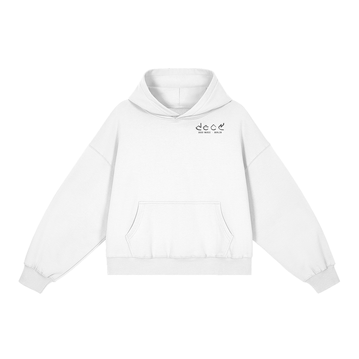 DEED Minimal Boxy Hoodie – White