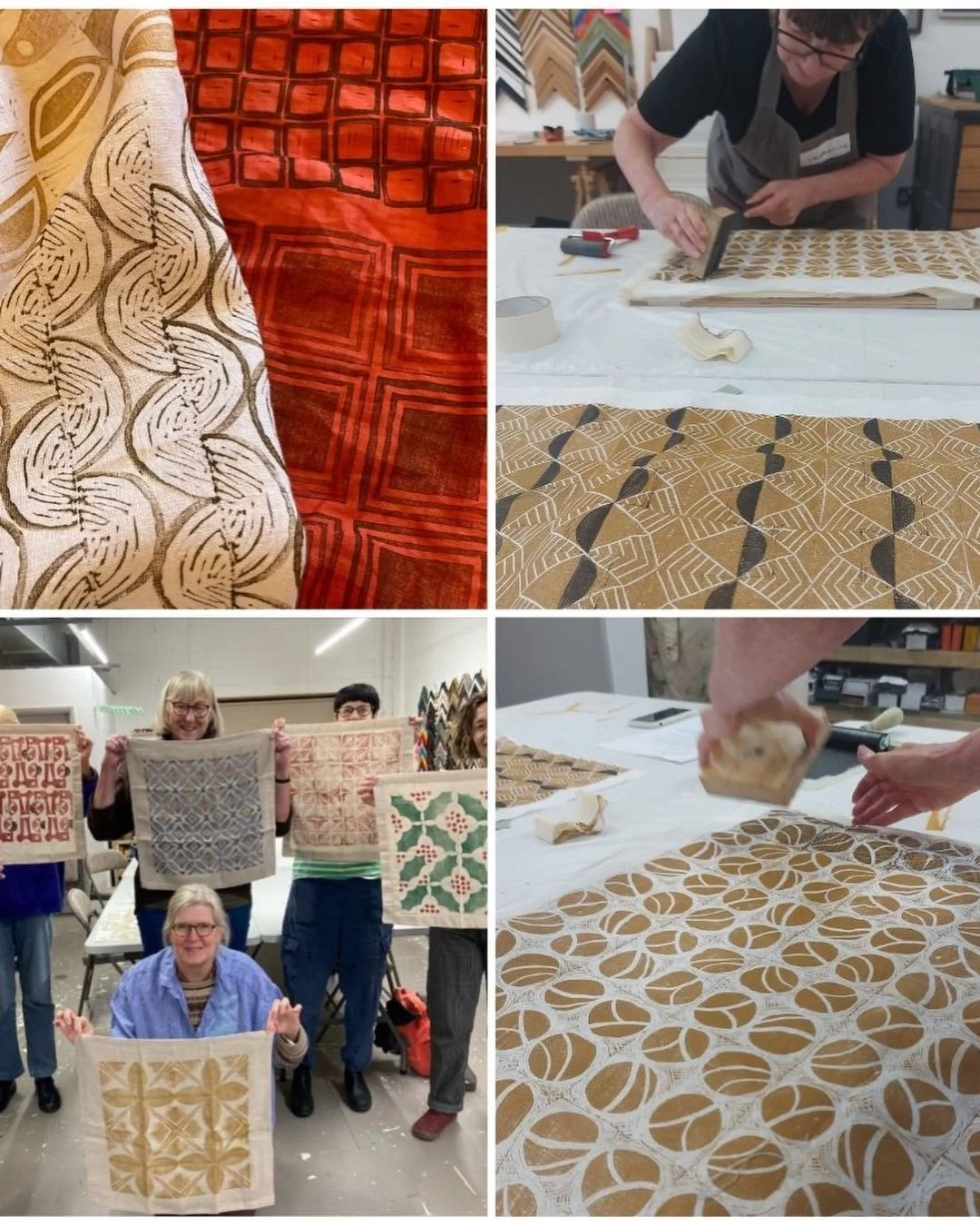 The next block printing on fabric workshop is on Feb 8th @creativecourseskent. You&rsquo;ll learn about repeating pattern and how to make  your design &lsquo;flow&rsquo; and then print on a piece of fabric or a cushion cover. It is suitable for begin