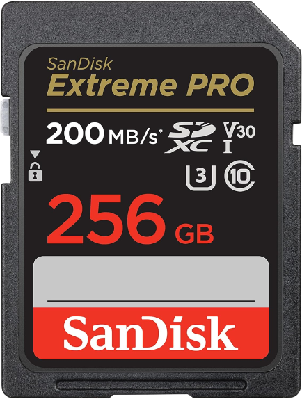 sandisk extreme pro SD card 200 mb/s data shop my gear