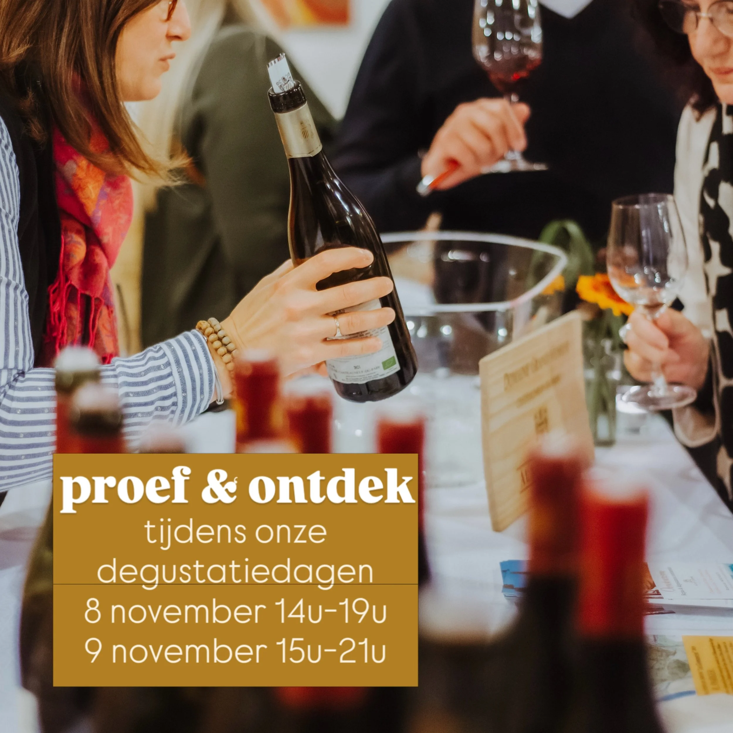Mis onze degustatiedagen niet 🥂🍷 Iedereen welkom 8 &amp; 9 november. Tot dan!