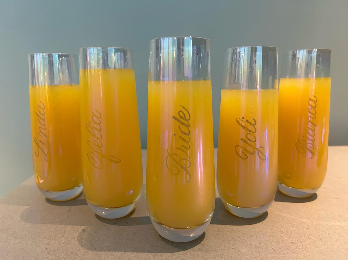 So honored to be part of this bride&rsquo;s special day!! Glasses engraved by me 🥂 It was so much fun to do and so thrilled that the bridal party loved their glasses! Photos I received from my client. Thank you so much for having me be part of the c