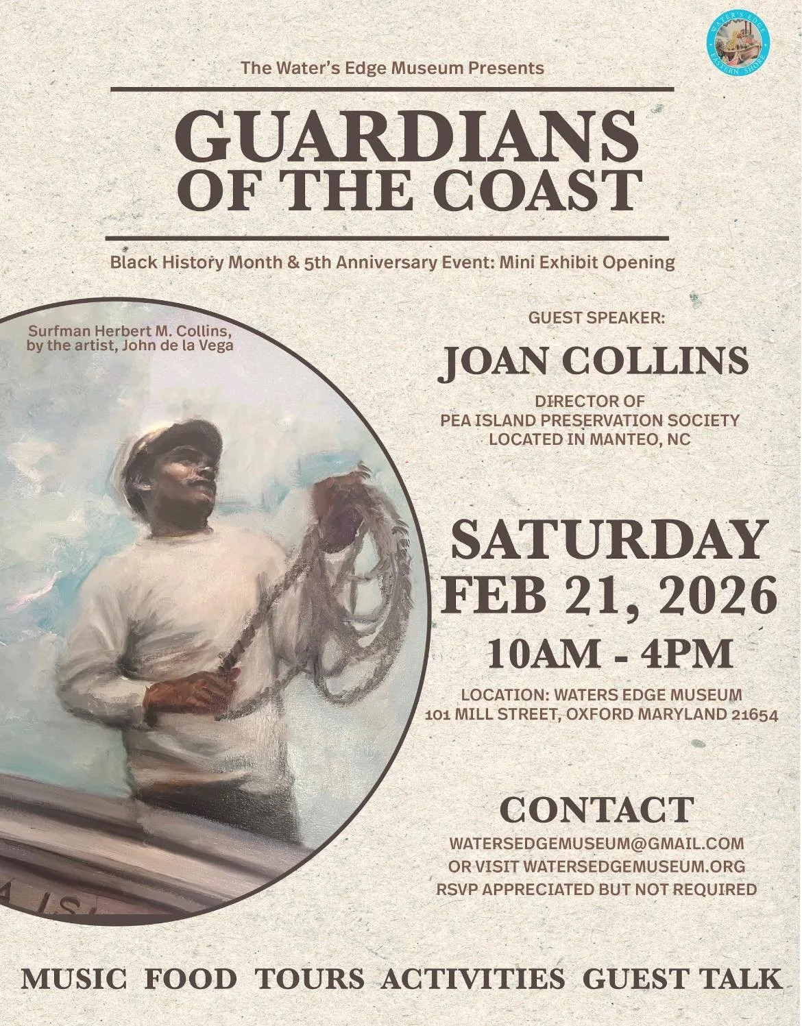 🎉The Countdown Begins🎉

Today marks the start of our official countdown to Water&rsquo;s Edge Museum&rsquo;s February 21 event.

Each day leading up to February 21, we will honor a founding Black family figure connected to our museum, highlighting 