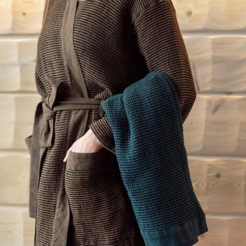 Kenno Bath Robe Black Beige L_XL-323522-2.jpg