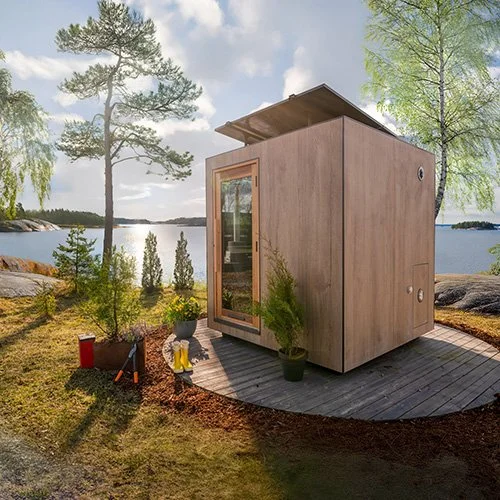 THERMASOL SOLARIS FULLY ASSEMBLED OUTDOOR SAUNA, SOLAR POWERED, 2-5 PERSONS